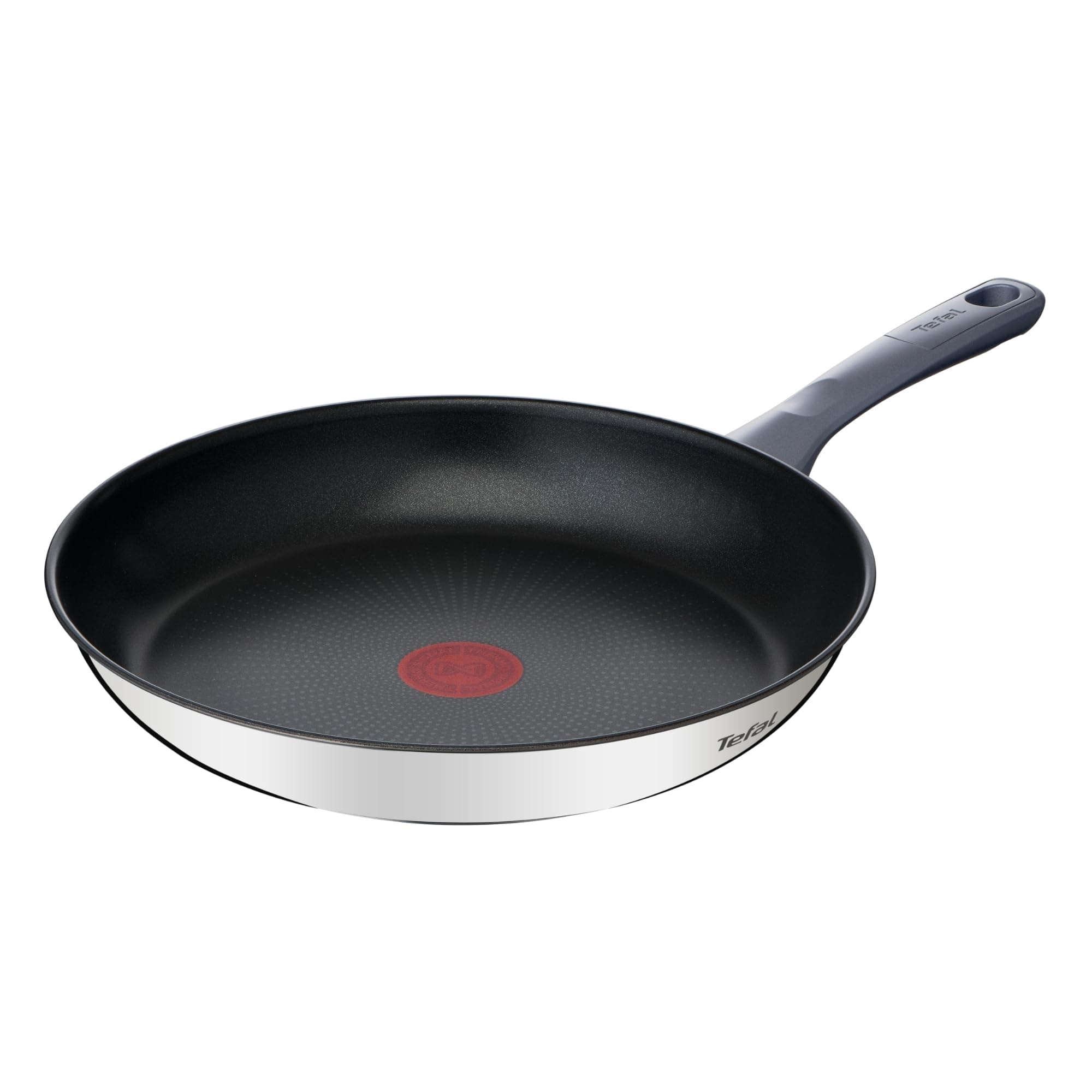 Tefal Daily Cook - Sartén de 28 cm, Apto inducción, antiadherente, revestimiento titanio, Thermo-signal, apto lavavajillas y horno, acero inoxidable