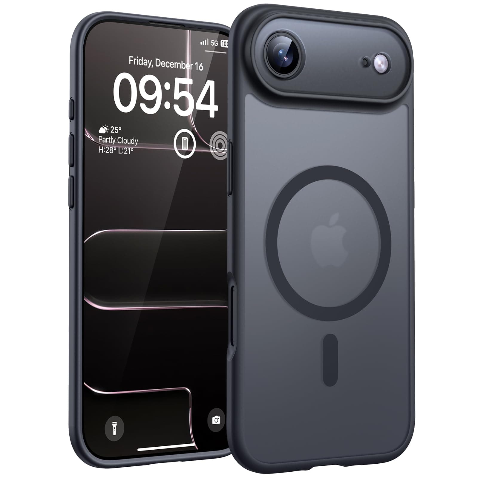 TOCOL Cover Magnetica per iPhone Air 6,5 Pollic, Compatibile con MagSafe, Anello Magnetico Incorporato, Protezione Fotocamera Integrata, Custodia Antiurto per iPhone 17 Air, Nero