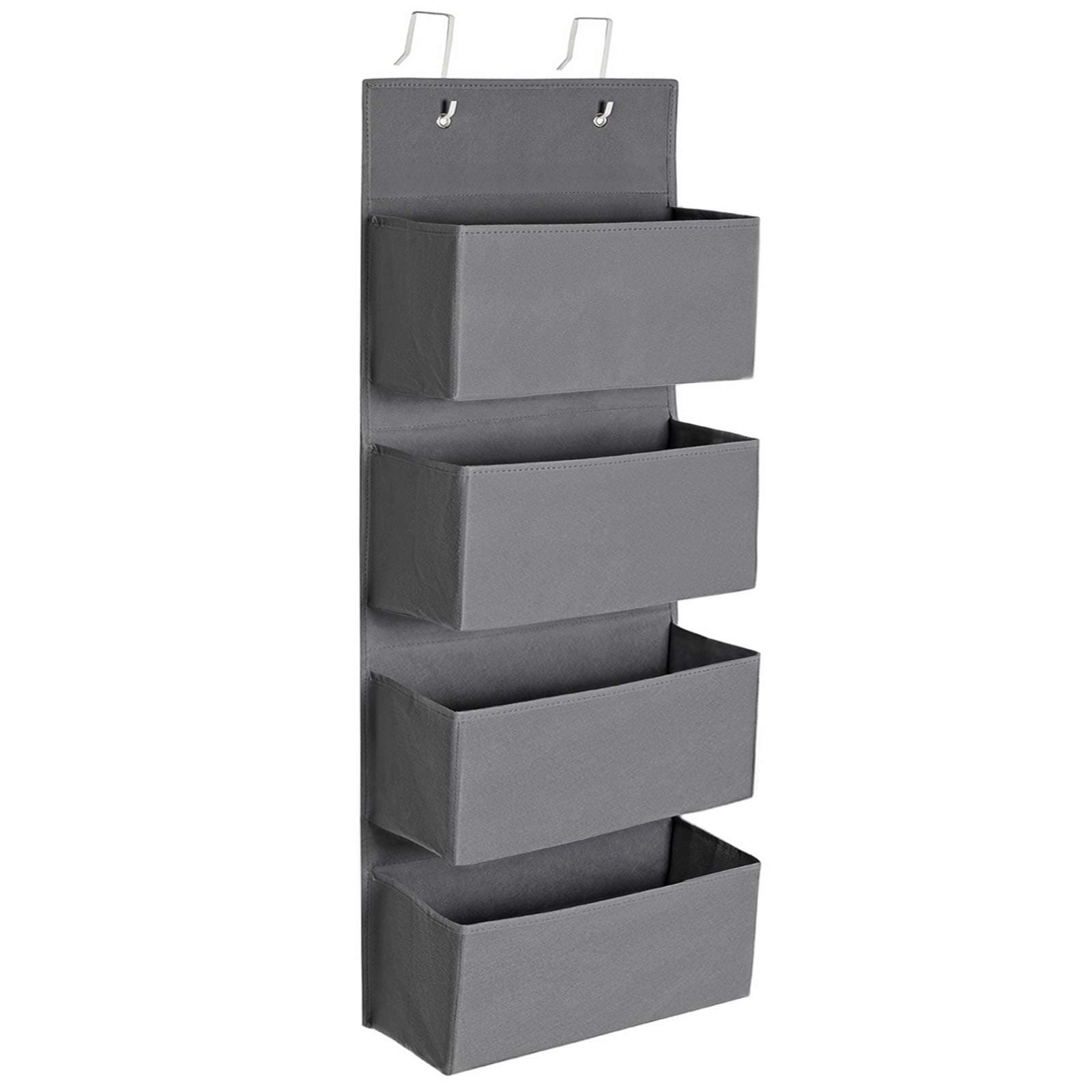 SONGMICS Hängeorganizer mit 4 Taschen, Hängeregal, Kleiderschrank-Organizer, Hängeaufbewahrung, Tür-Organizer, Schlafzimmer Wohnzimmer, 12 x 33,5 x 100 cm, schiefergrau RDH04G