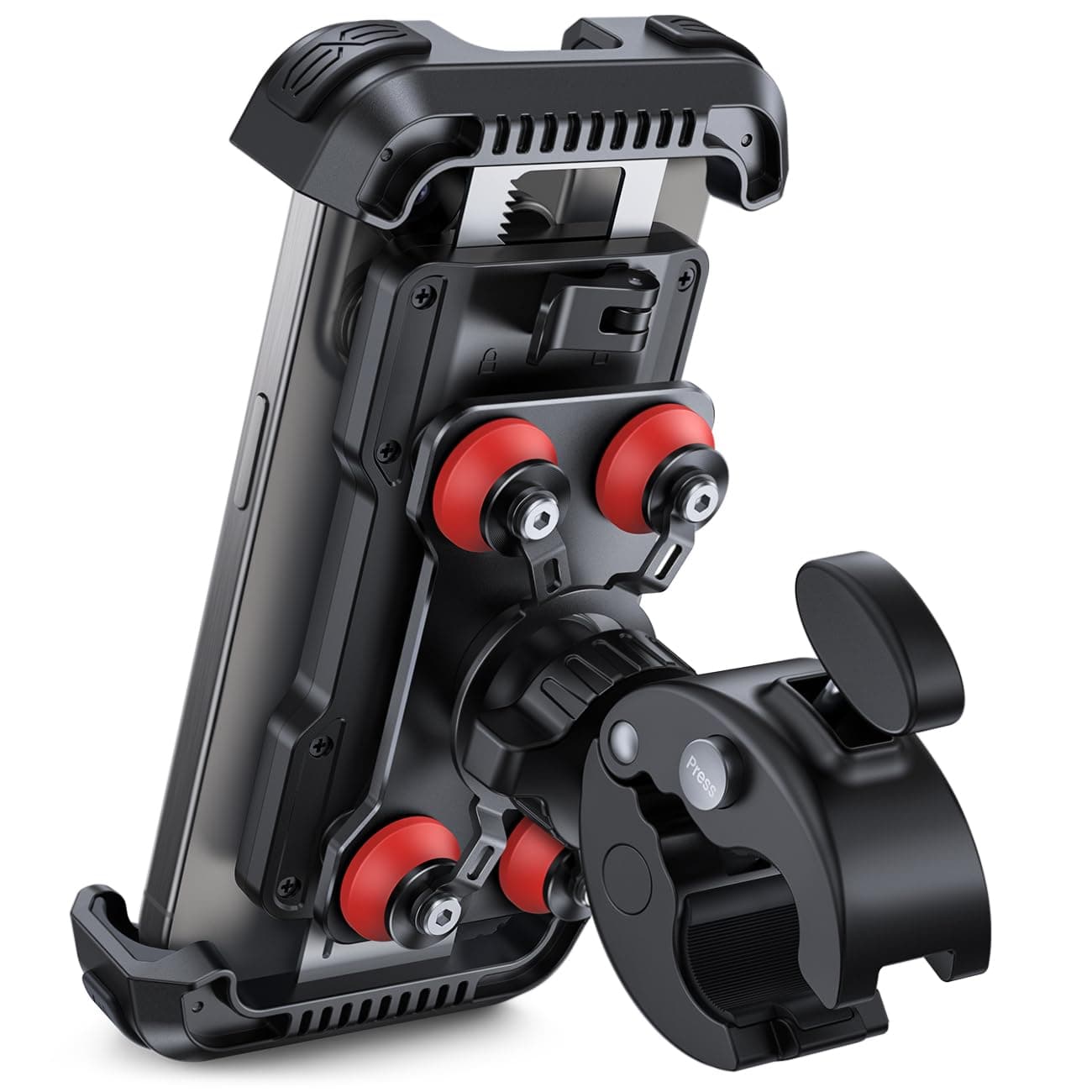 Lamicall Motorrad Handyhalterung, Handyhalter Fahrrad - [2026 Doppelt Vibrationsgedämpft] Handy Motorradhalterung, 360° Drehbar Lenker Halter für iPhone 17 16 15 14 Pro Max Samsung 4,7-6,8" Smartphone