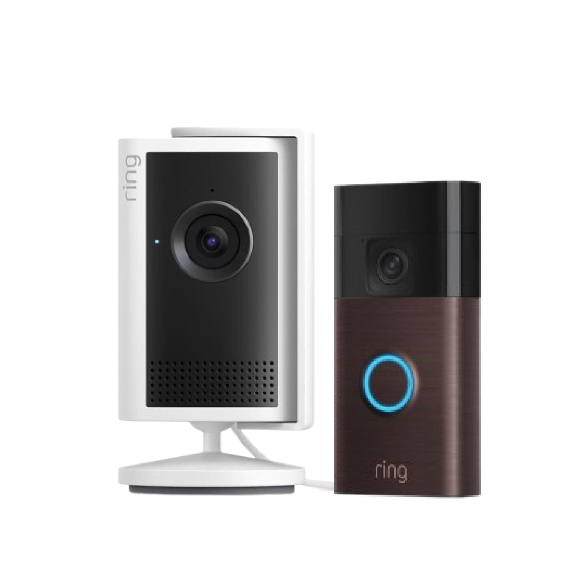 Cámara interior Plus (última generación) con Videotimbre con batería |Cámara de seguridad con enchufe | Retinal 2K, zoom mejorado de hasta 4 aumentos,| Prueba gratuita de 30 días del plan de Ring Home