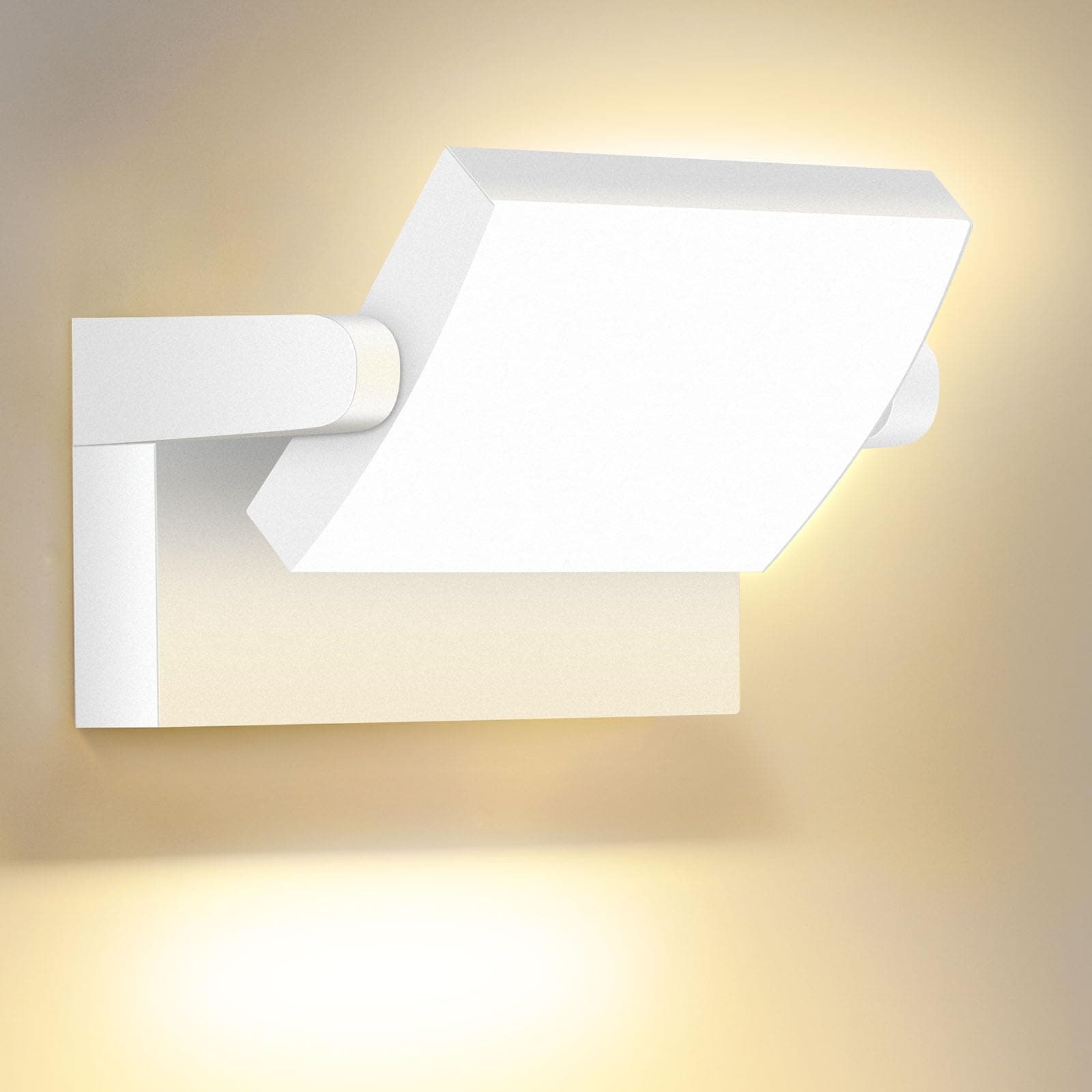 40 W Applique da parete per esterni con pannello LED girevole a 350 gradi, bianco da esterno 4000 lm, proiettore LED 3000 K, bianco caldo, lampada da interni impermeabile IP65