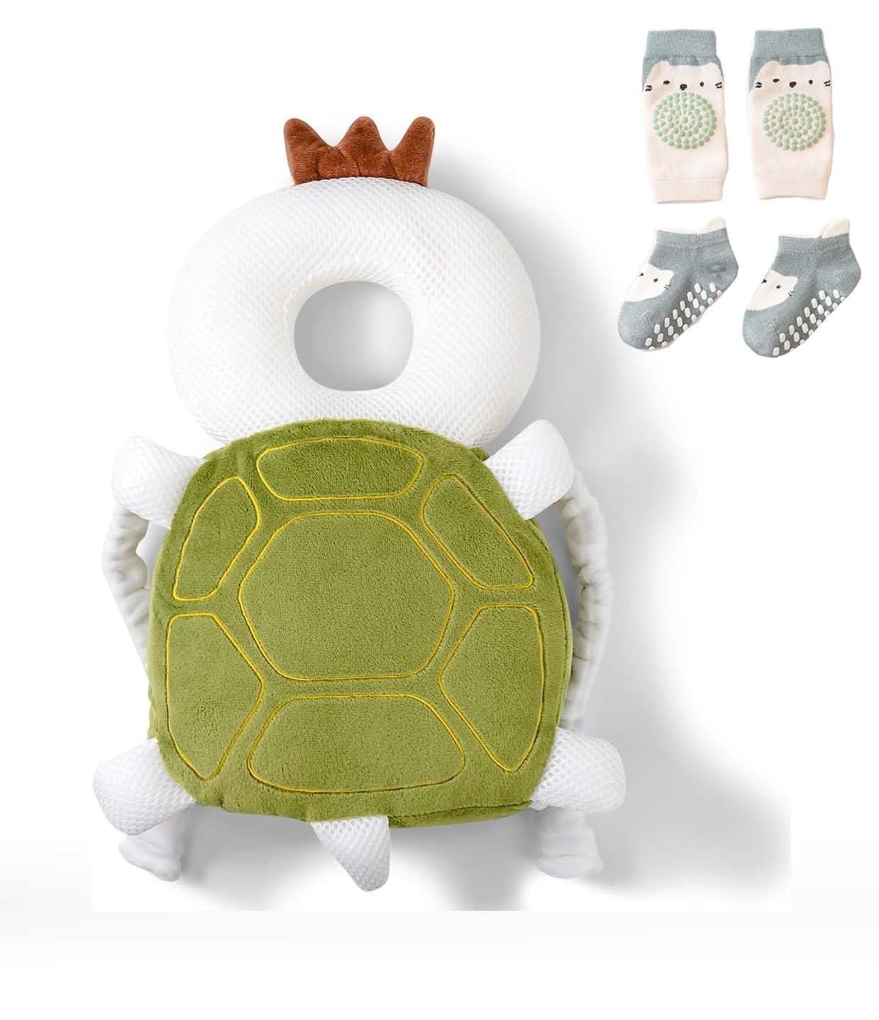 Bambebe Bébé Protection de la Têt Securite Casque Bebe Anti Choc Protection Baby Head Protector Casque Protection Bébé Protection Tête Enfant Sac à Dos Tout-Petits(Tortue)