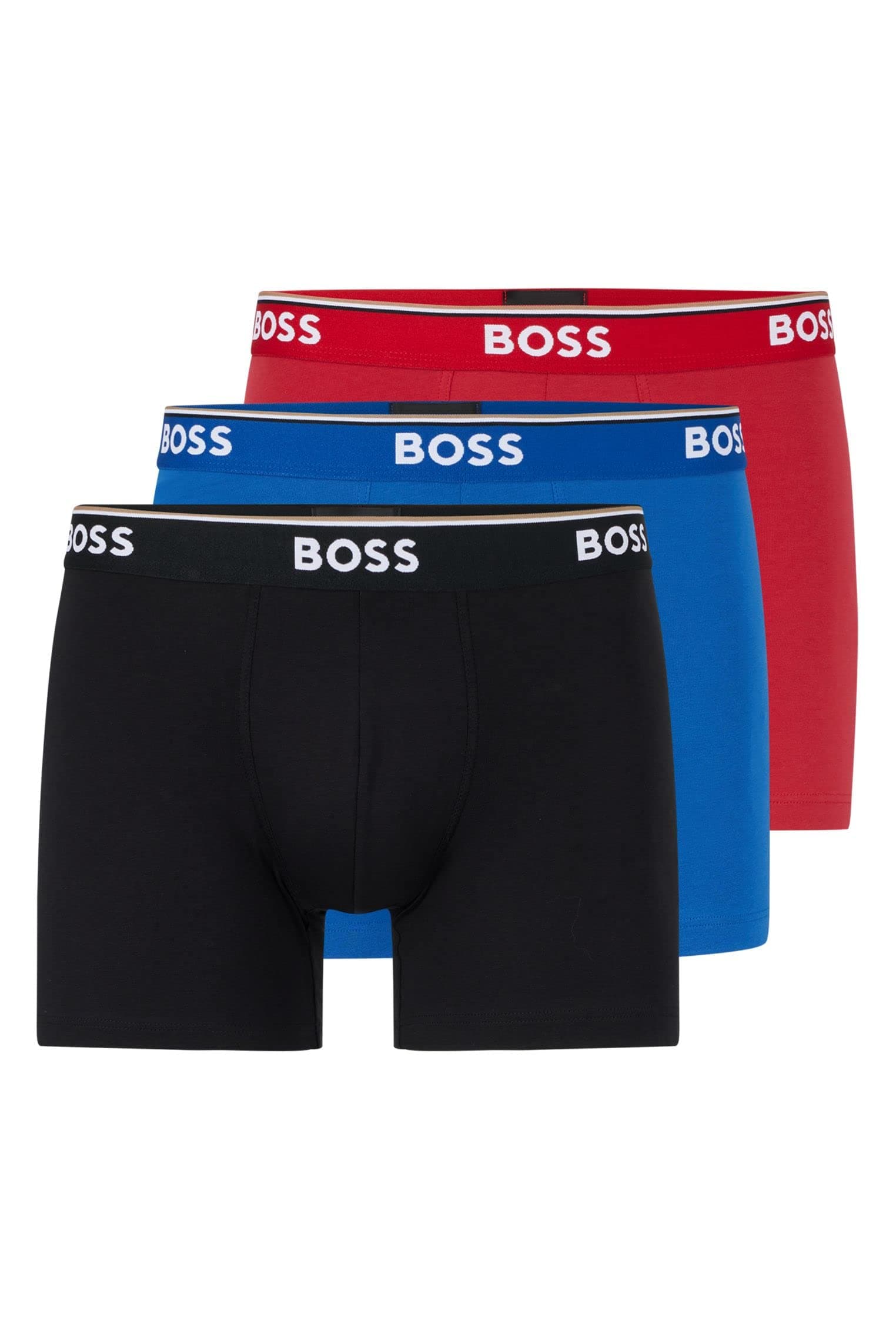 BOSS Herren BoxerBr 3P Power Dreierpack eng anliegende Boxershorts aus Stretch-Baumwolle