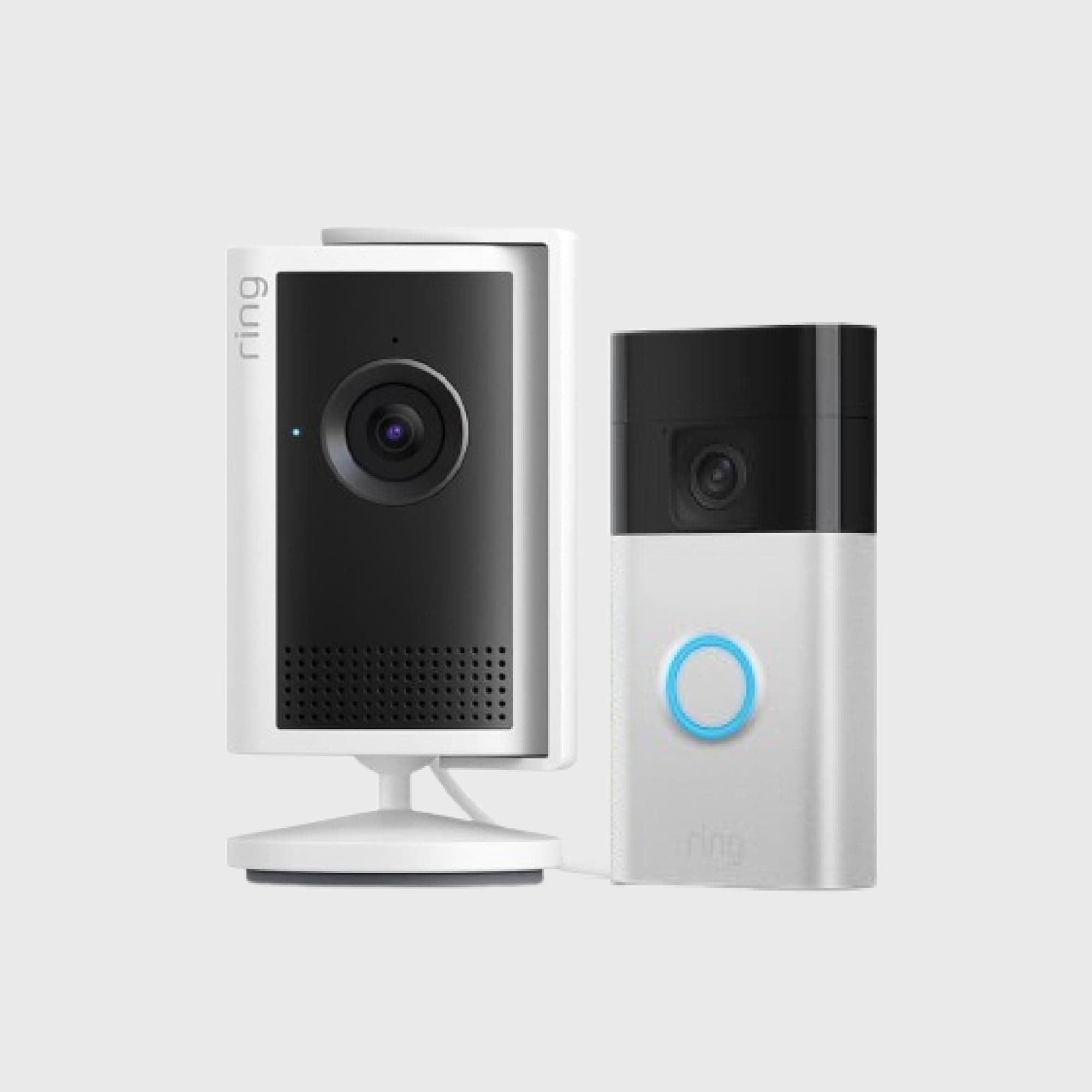 Cámara interior Plus (última generación) con Videotimbre con batería |Cámara de seguridad con enchufe | Retinal 2K, zoom mejorado de hasta 4 aumentos,| Prueba gratuita de 30 días del plan de Ring Home