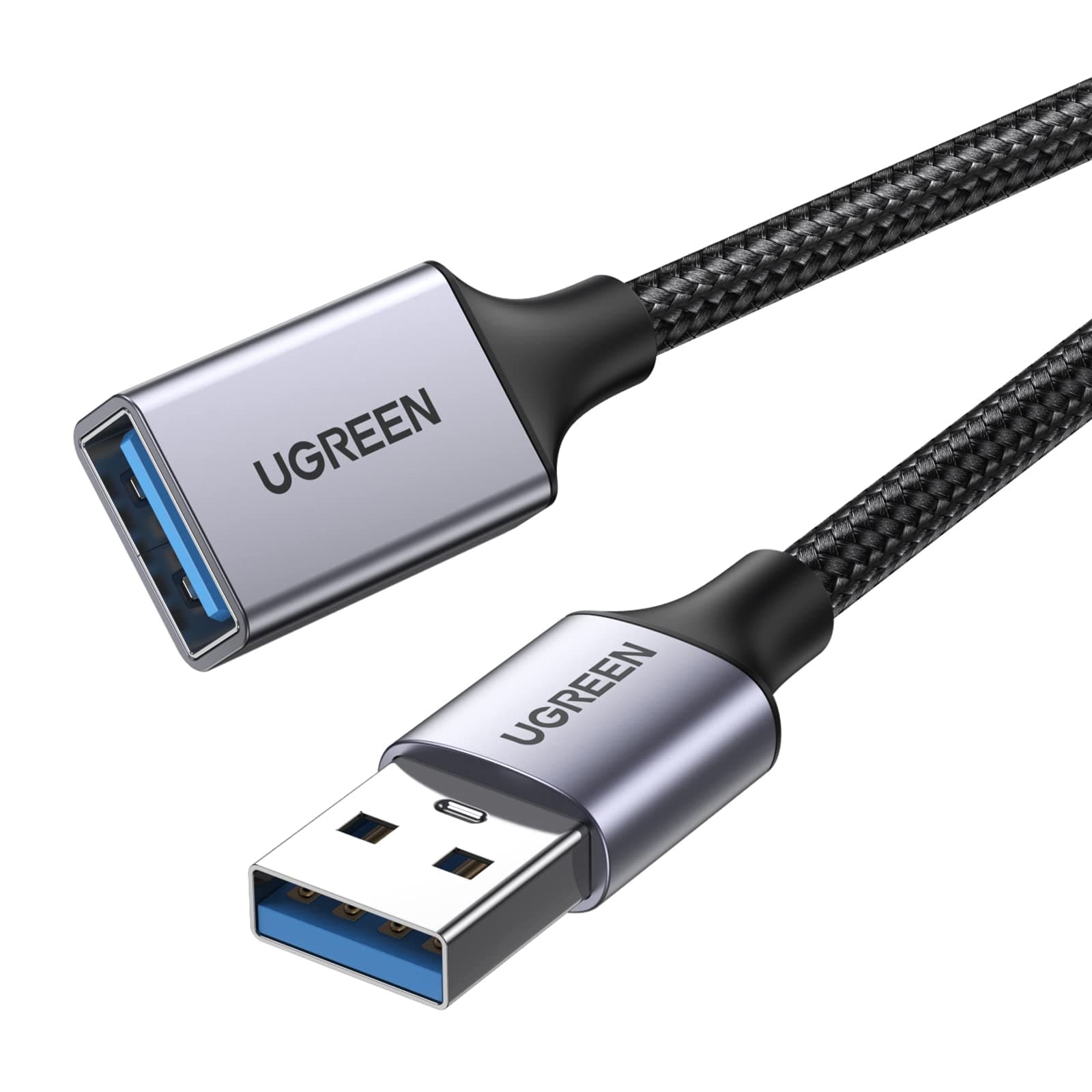 UGREEN USB Verlängerung 3.0 5Gbps USB Verlängerungskabel A auf A USB Extension Cable mit Nylonkabel und Aluminiumgehäuse für USB-Stick Maus Kopfhörer USB Hub Drucker Webcam PS4/5 usw. (0.5m)
