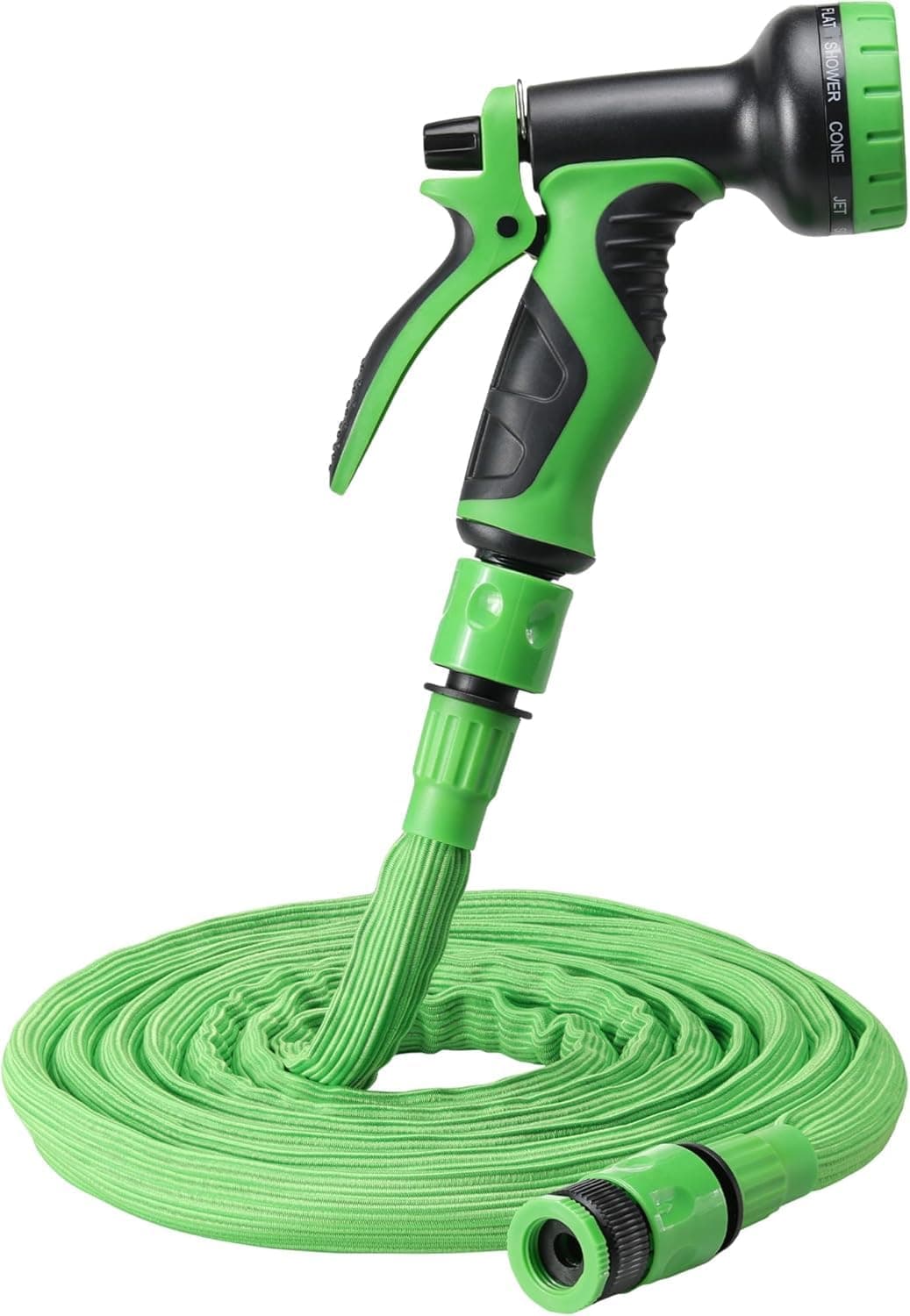 Navaris Flexibler Gartenschlauch 7,5-15m - Flexibel mit 10 Funktionen Brause und Schnelladaptern - Wasserschlauch flexibel dehnbar - Wasser Garten Schlauch - Flexschlauch