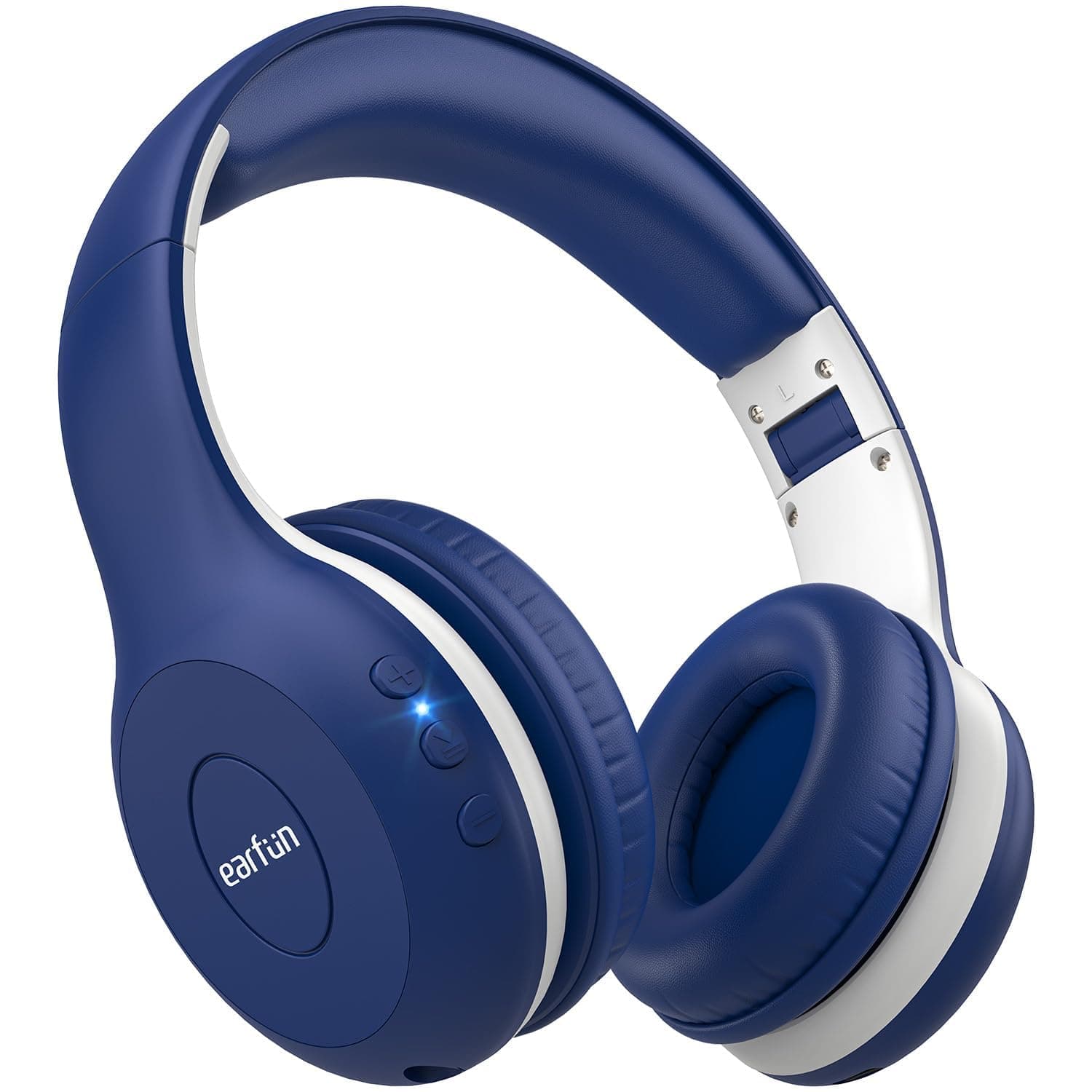 EarFun Bluetooth Kopfhörer Kinder, 85/94dB Lautstärkeregelung, HiFi Sound, HD-Mikrofon, 40 Std Akku, Faltbare, Einstellbar, Kopfhörer Kabellos Bluetooth Kinder für Schule/Reise, Blau