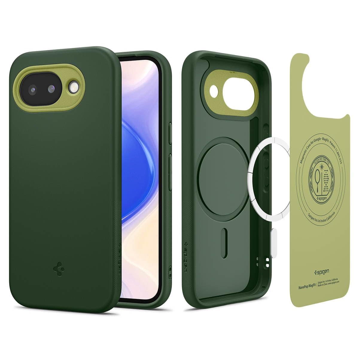 Spigen Nano Pop MagFit für Google Pixel 10a Hülle [Zweifarbiges Design] Stylisch Dünn Staubfrei Case Handyhülle, Kompatibel mit MagSafe -AVO Green