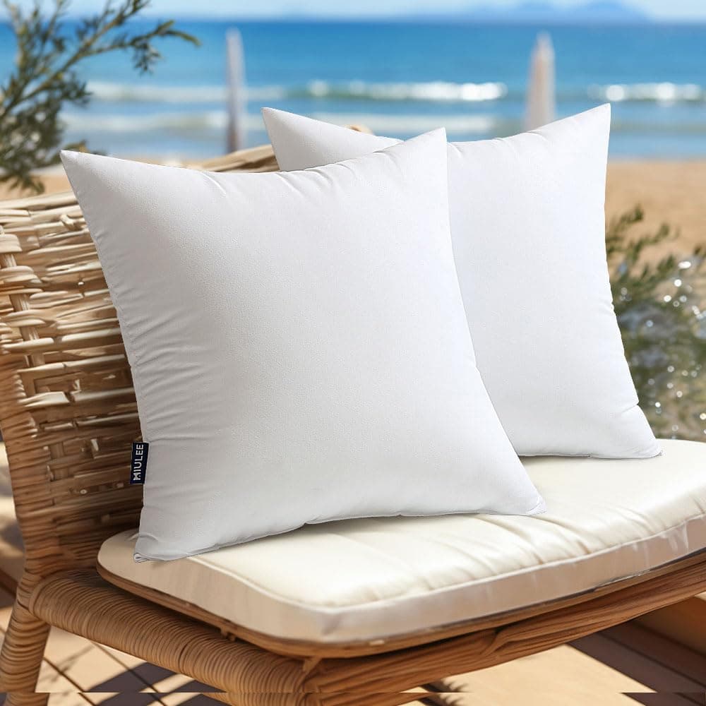 MIULEE Outdoor Kissen Wetterfest-Kissenfüllung 40x40 cm 2er Set, wasserdichte Kissen 40x40 Füllung Innenkissen