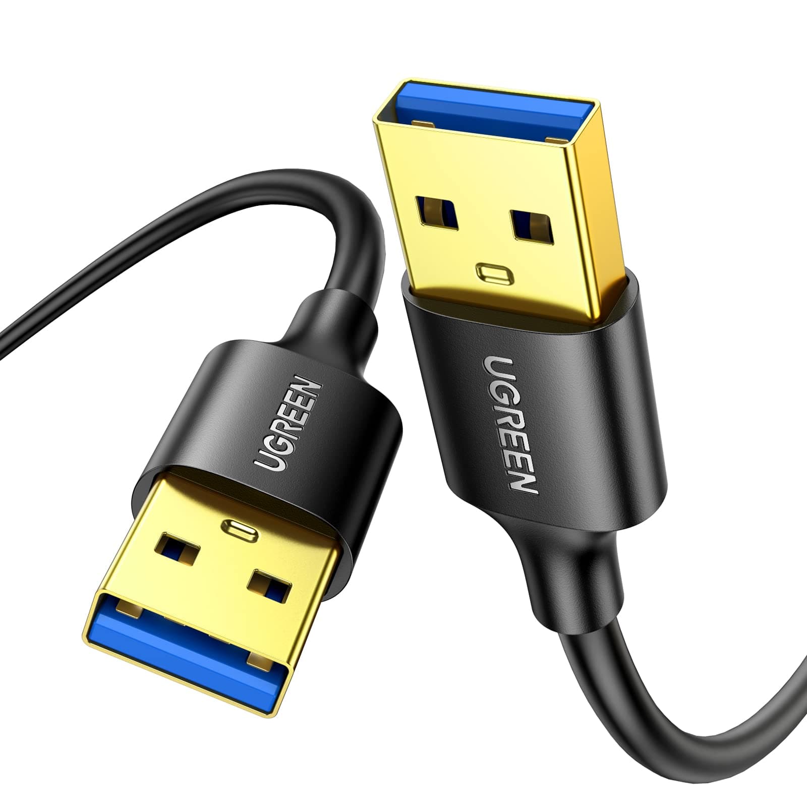 UGREEN USB Kabel 3.0 Super Speed Kabel A Stecker auf A Stecker USB Verbindungskabel kompatibel mit Drucker, Modems, Festplatten, Kameras usw. (1m)