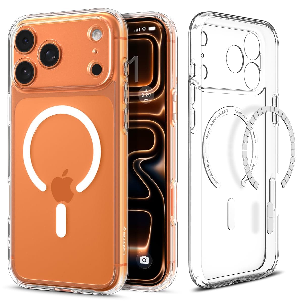 Spigen iPhone 17 Pro Hülle [Spigen Signature] Ultra Hybrid MagFit [Dura Clear Tech] Case Handyhülle Transparent Kompatibel mit MagSafe -Clear White