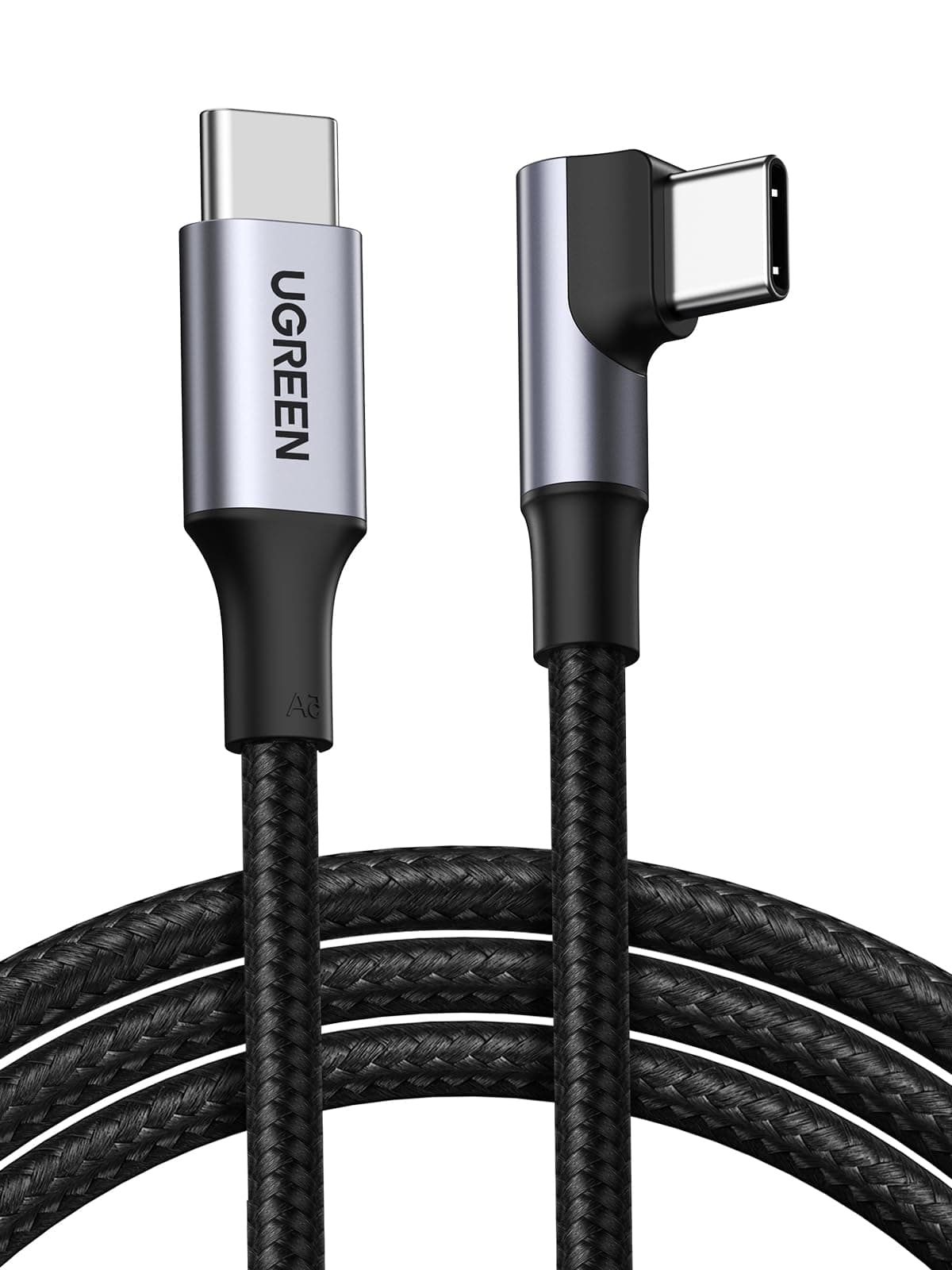 UGREEN USB C auf USB C Kabel 100W Winkelstecker USB-C USB-C Ladekabel 5A/20V kompatibel mit MacBook Pro 2020 MacBook Air 2020, Dell XPS15, iPad Mini 6, iPad Pro 2020, Surface Pro 7/Book 3 usw. (2m)