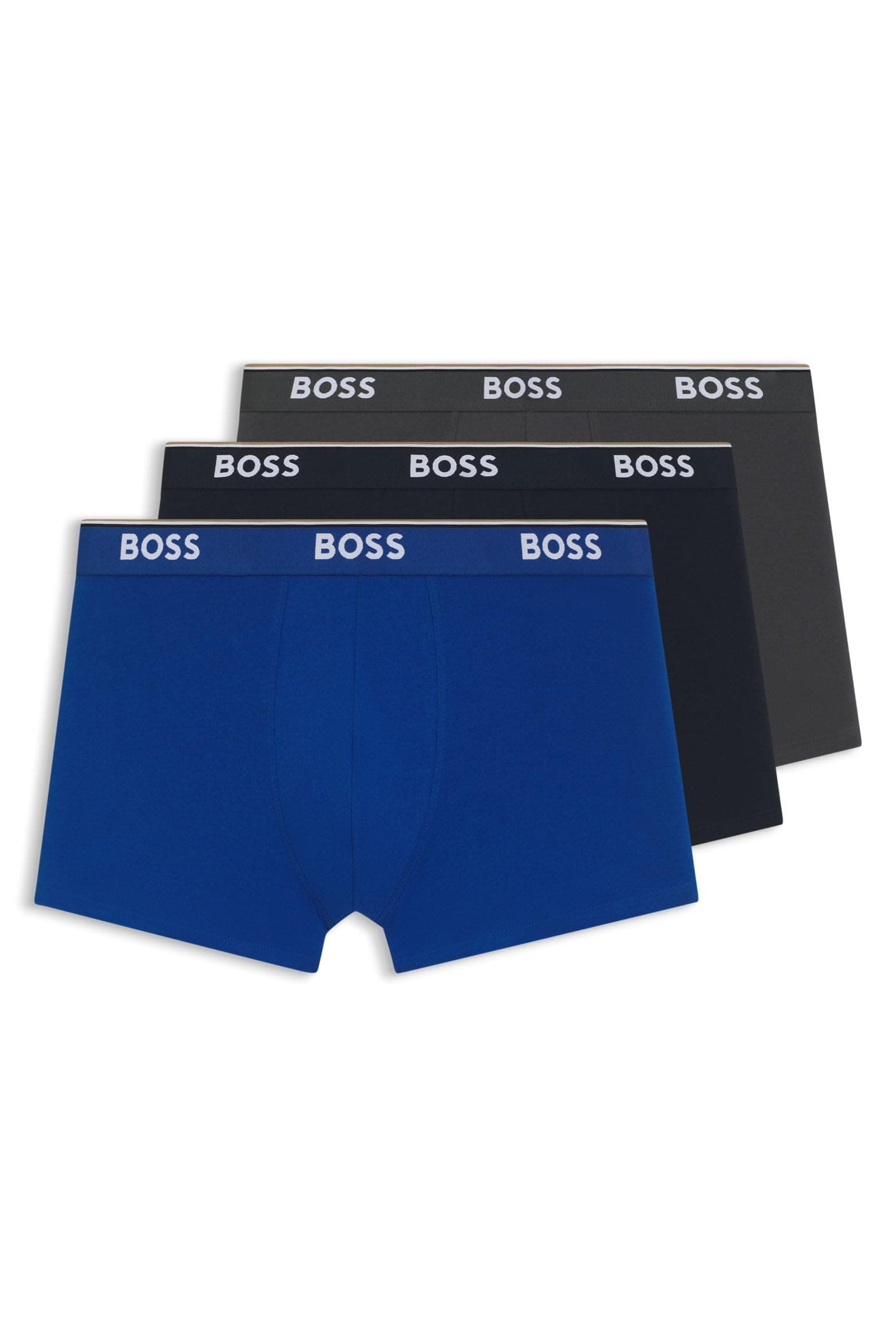 BOSS Herren BoxerBr 3P Power Dreierpack eng anliegende Boxershorts aus Stretch-Baumwolle