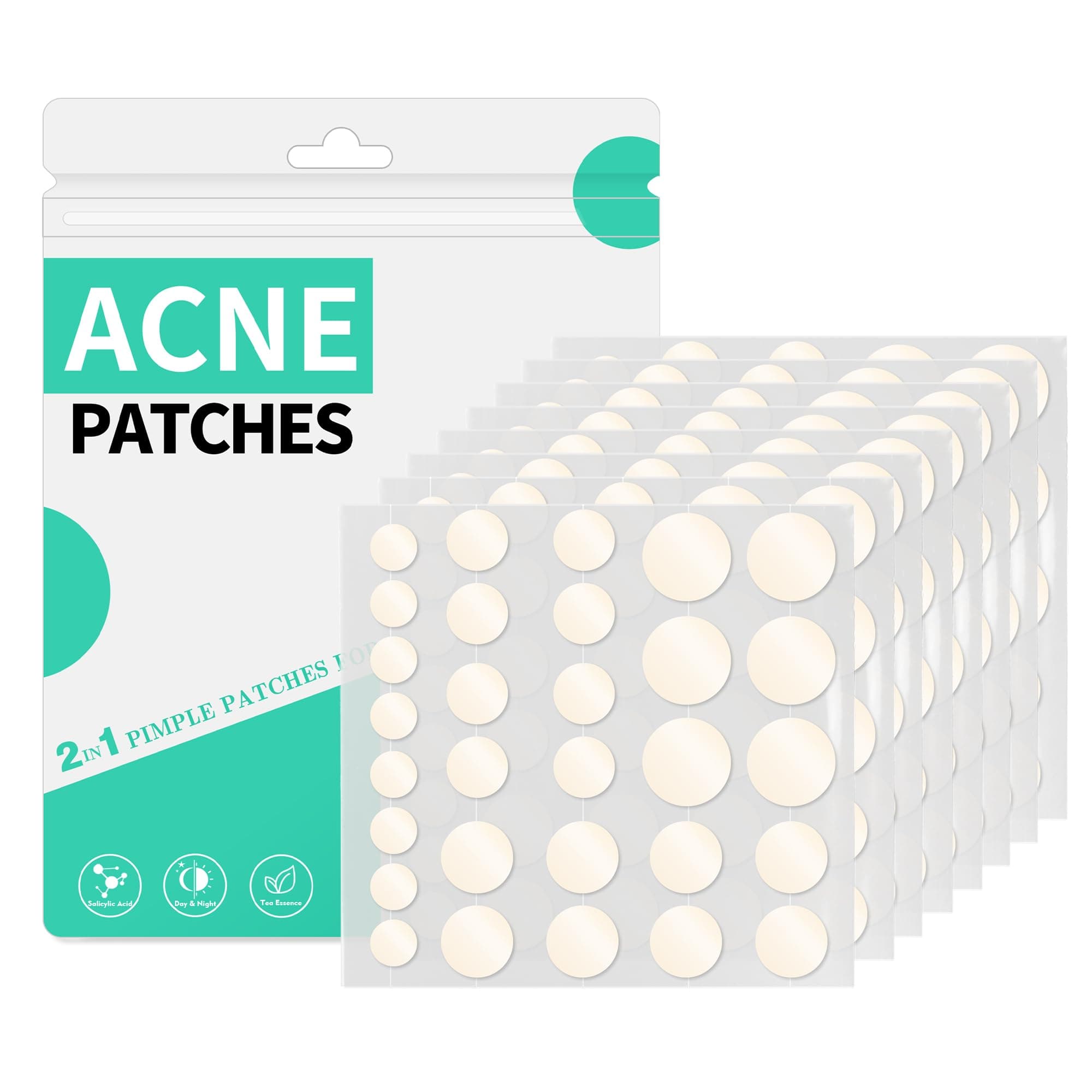 Home Holic 264 Pezzi Patch Brufoli Cerotto Brufoli Idrogel Pimple Patch Giorno e Notte Della Acne Patch 2-In-1 Cerotti Per Brufoli Impermeabile e Traspirante Invisibile Cerotti Brufoli Viso