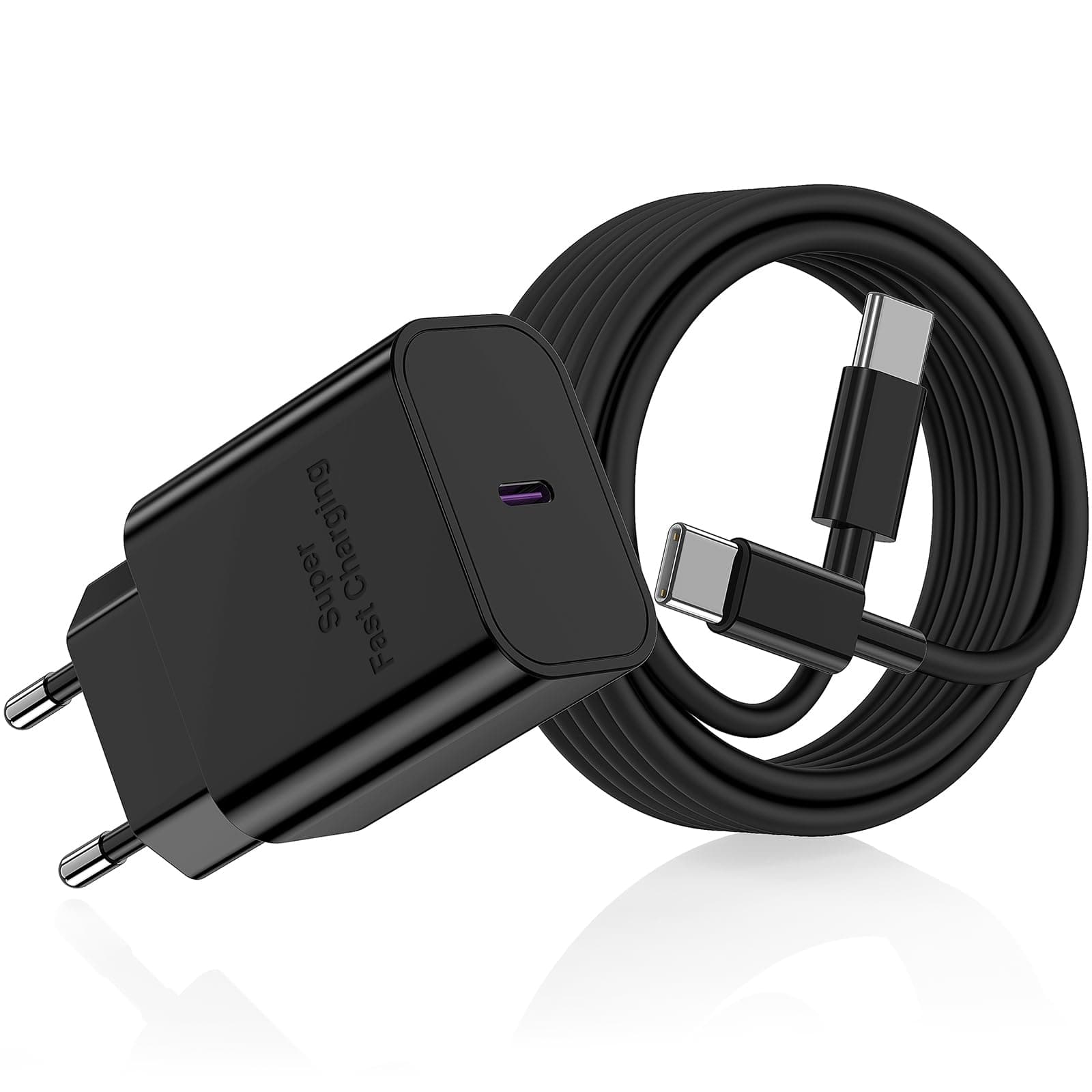 DGVERS Chargeur USB-C 45W Super Charge Rapide, pour Samsung Galaxy S25/S24/S23/S22/S21/S20 (Ultra, Plus), Note20,A54,A53,Z Fold5,Flip5,Fold4, Prise Secteur USB-C et Un câble de 2 m