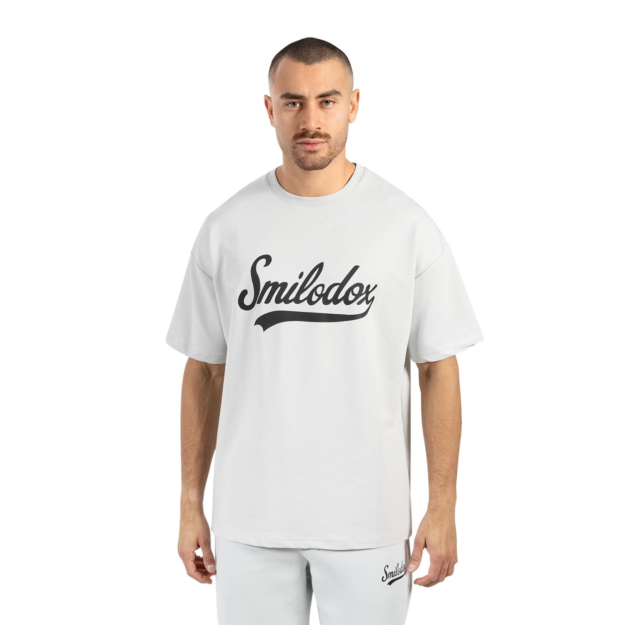 SMILODOX Herren T-Shirt Lorik - Locker geschnittenes Oversize Shirt mit Retro Frontprint, bequemem Rundhalsausschnitt und weichem Material für einen modernen Streetwear Look