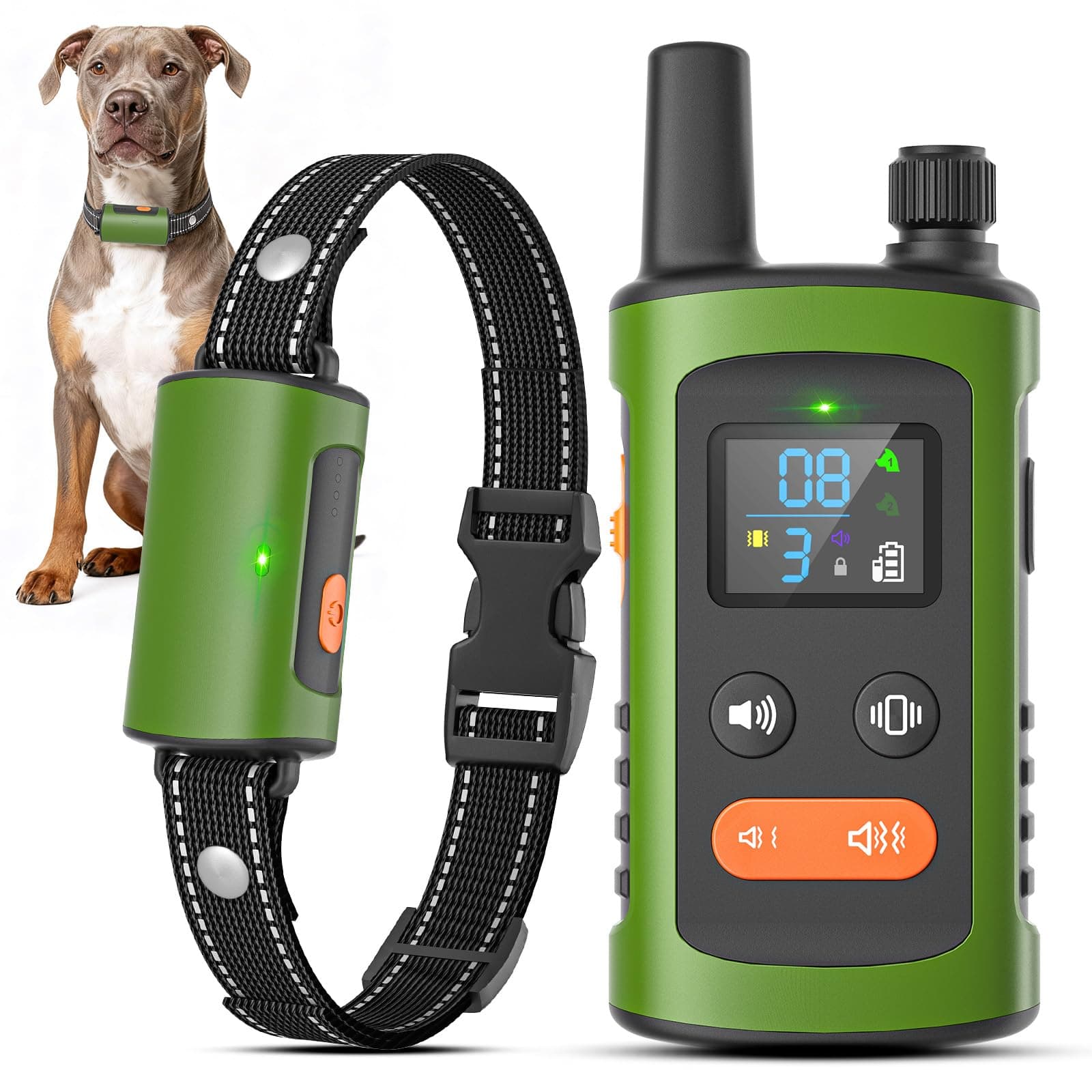 Collar de Adiestramiento para Perros, Collars Antiladridos Conforme Nueva Ley Española de Bienestar Animal Control Manual 3200 Ft, Agua IPX7, Sonido/Vibración/Sonido+Vibración, para Todos los Perros