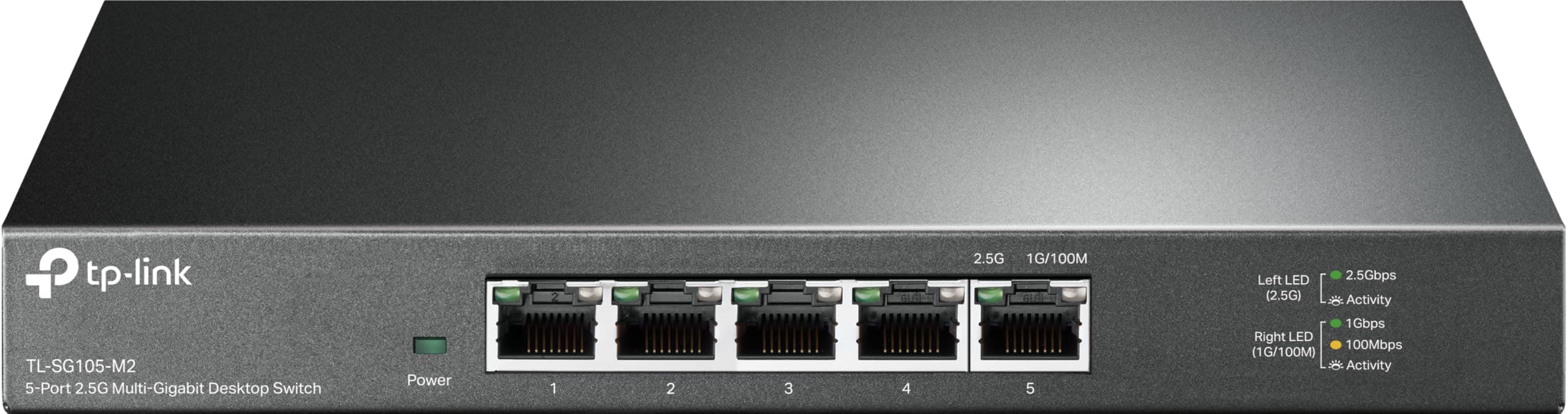 TP-Link TL-SG105-M2 5× 2.5-Gigabit ports Ethernet LAN Switch(Plug-and-Play,Metallgehäuse, QoS, IGMP-Snooping, Ideal für 2.5G NAS, Server, Gaming-Computer, WiFi 6 AP, 4K-Video) schwarz