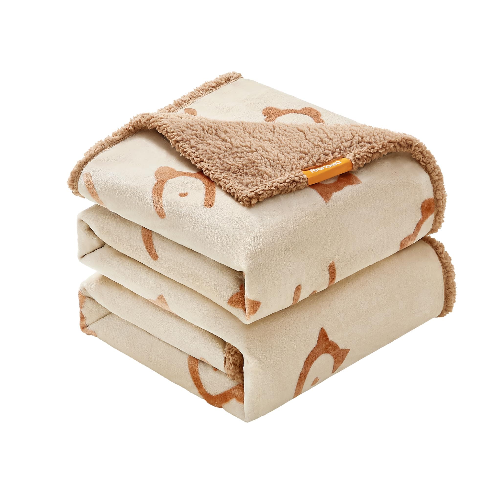 Feandrea wasserdichte Hundedecke, Sherpa Fleece Haustier Decke für extra große Hunde und Menschen, Katzen, 229 x 203 cm, XXXL, maschinenwaschbar, beidseitiger Sofabezug-Schutz, beige PPB090K01