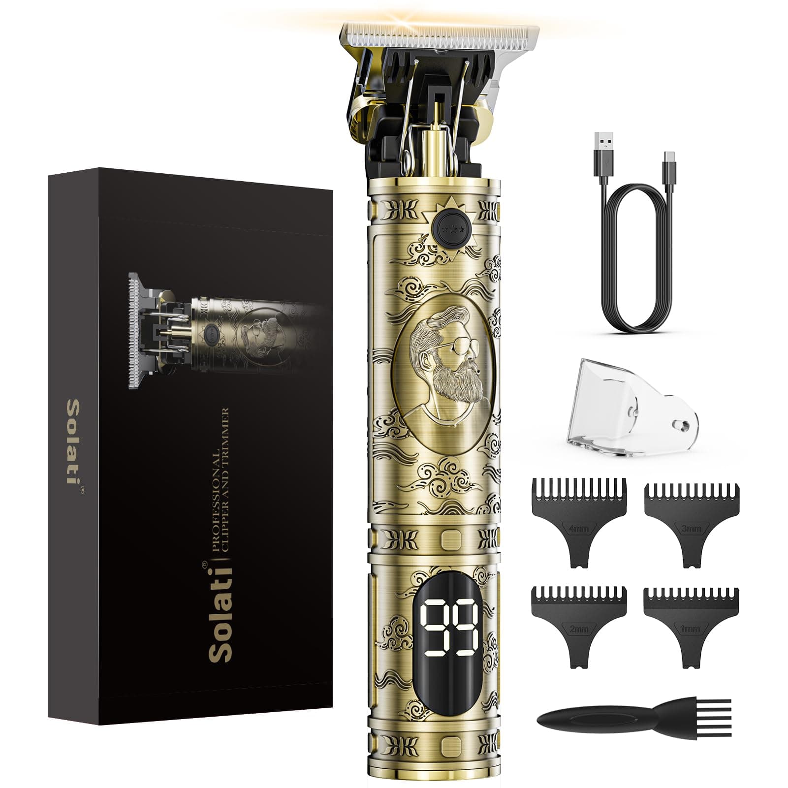 Tondeuse Cheveux Hommes, Tondeuse Barbe Homme T Zéro écart Avec écran LED De Finition Barbier Professionnel Rasoir Homme Rasoir Electriques Cheveux Cadeau