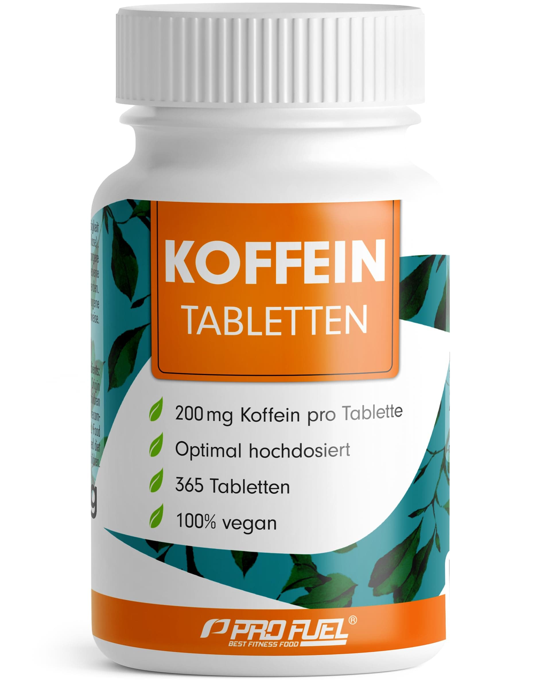 Koffeintabletten 365x - 200 mg Koffein pro Tablette - optimal hochdosiert - laborgeprüft auf den Koffein-Gehalt und die Reinheit - Vorrat für ein ganzes Jahr - 100% vegan