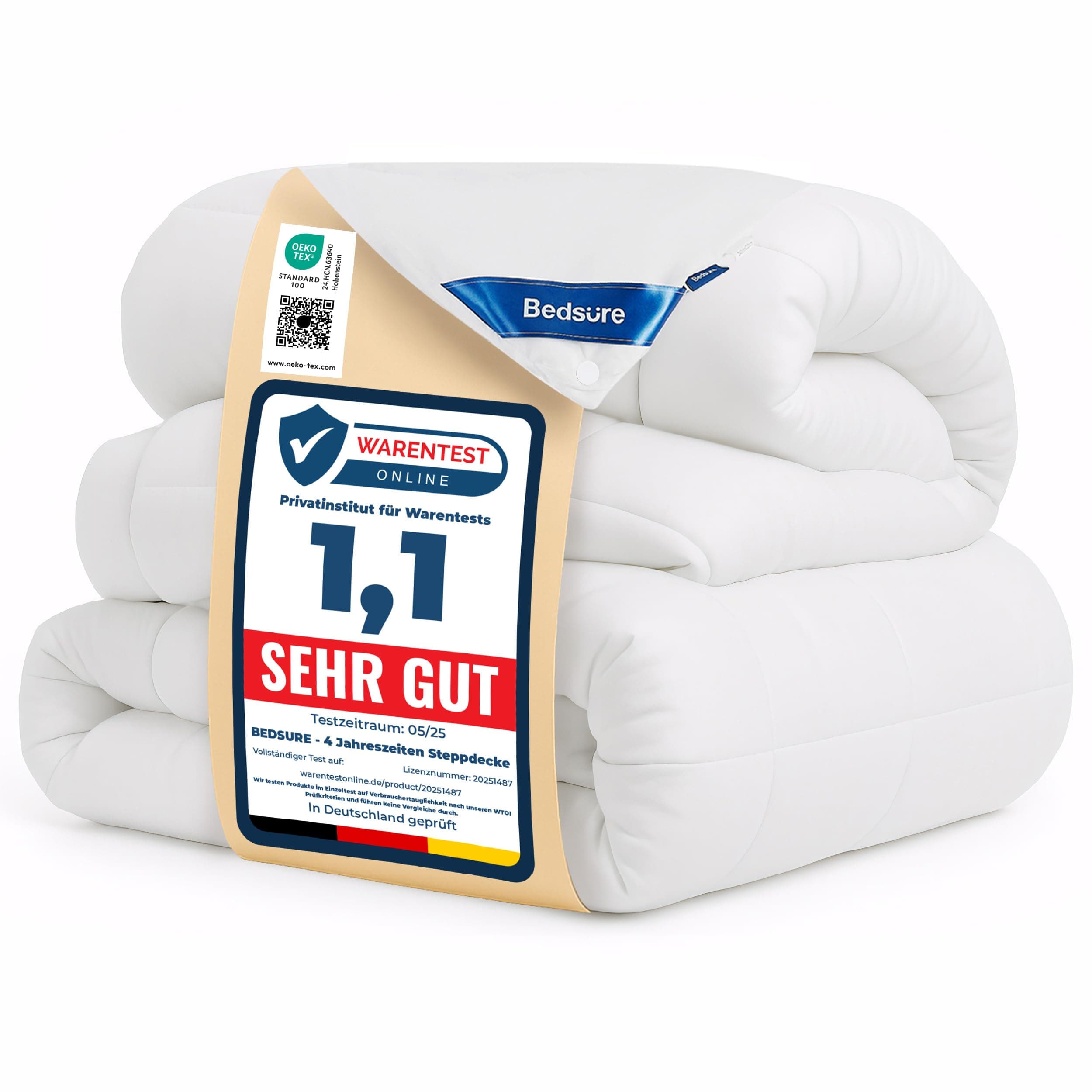 BEDSURE Bettdecke 155x220 Winterdecke 450gsm - 4 Jahreszeiten 2 teilig Bettdecken - Inklusive Ganzjahresdecke 155x220 300gsm & Sommerdecke 220x155 150gsm, Steppdecke für Winter/Sommer/Vierjahreszeiten