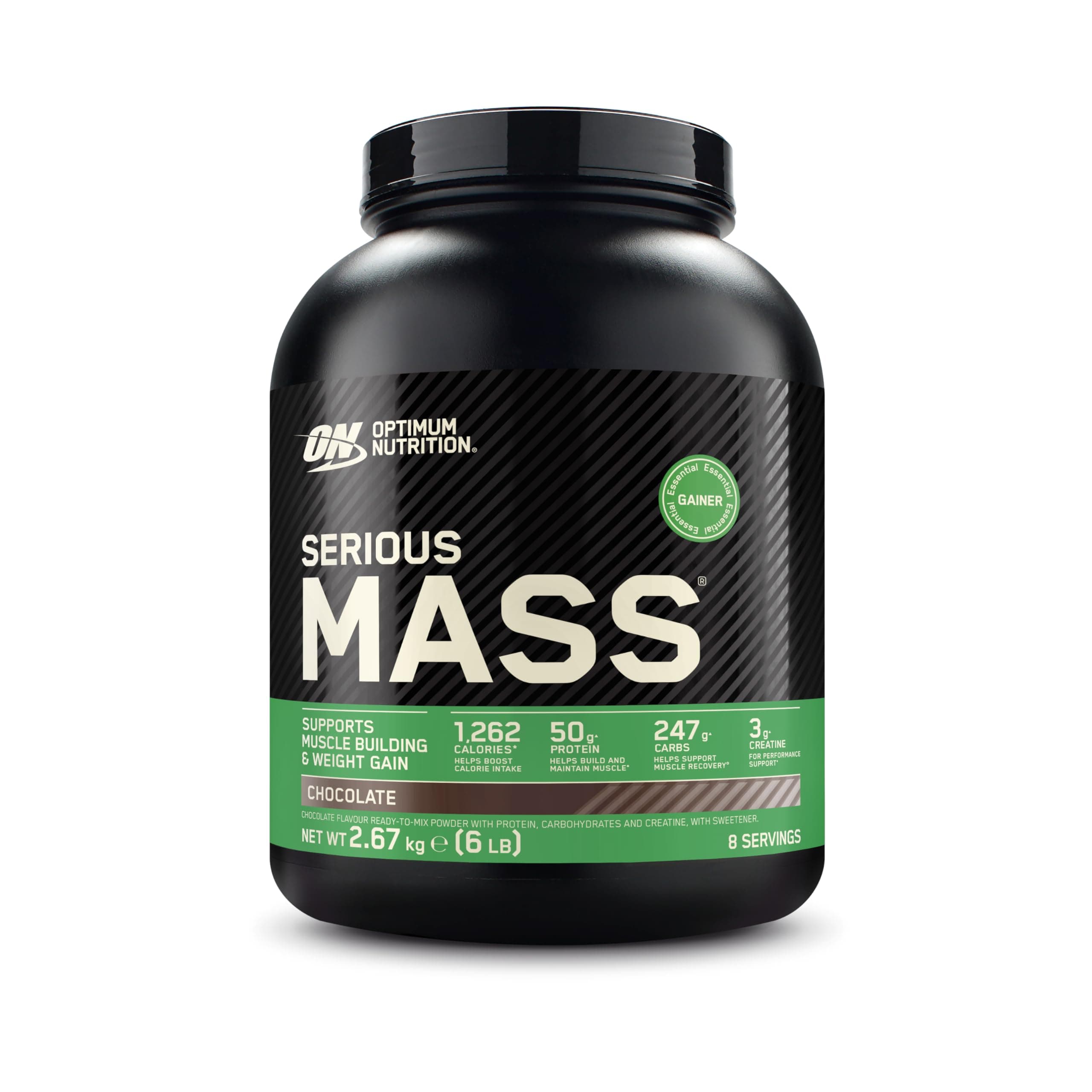 Optimum Nutrition Serious Mass 2025 Weight Gainer Pulver, Geschmack Schokolade, 2.66kg, 8 Portionen