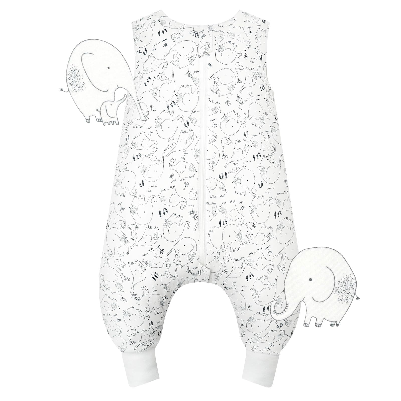 WYTbaby Sacco Nanna con Piedini 1.0 Tog, 100% Cotone Ultra-Morbido, Facile da Indossare, Ideale per il Sonno dei Neonati, Sacco Nanna Adatto per Bambini da 2-3 Anni