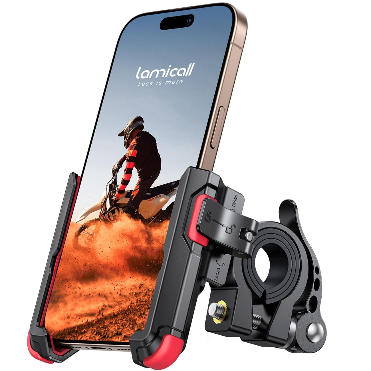 Lamicall Fahrrad Handyhalterung, Motorrad Handyhalter - [Gut für Videoaufnahmen] 360° Drehbare Handy Fahrradhalterung, Universal Handy Halterung Fahrradlenker für iPhone 17 16 15, Samsung, Smartphone