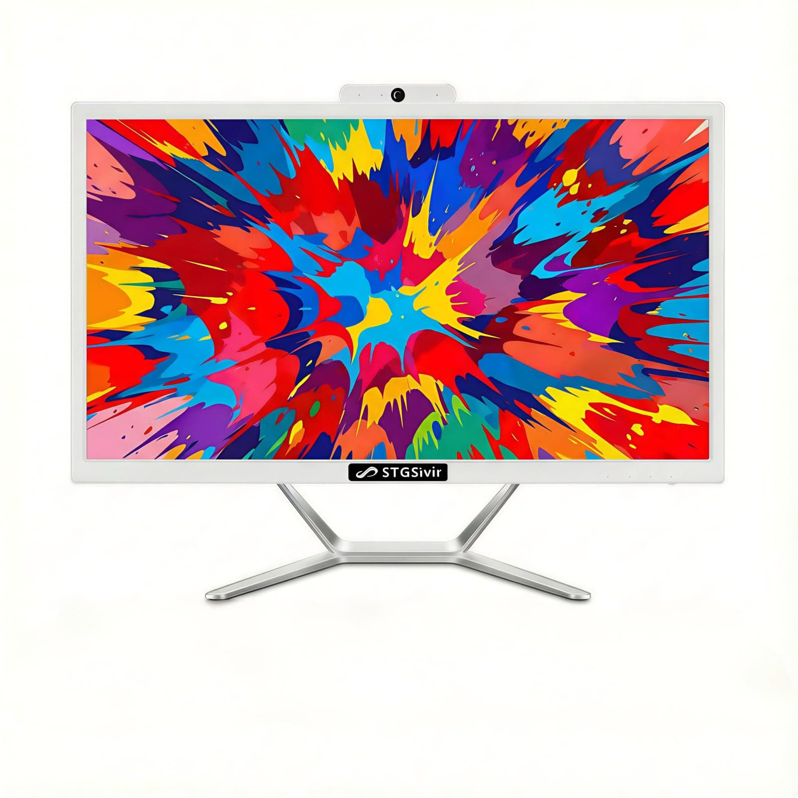 STGsivir Ordinateur de Bureau Tout-en-Un, écran 21.5", Core i5 jusqu'à 3.6 GHz, RAM 16 Go, SSD 512 Go, WiFi, Bluetooth 5.0, Windows11 Pro, White