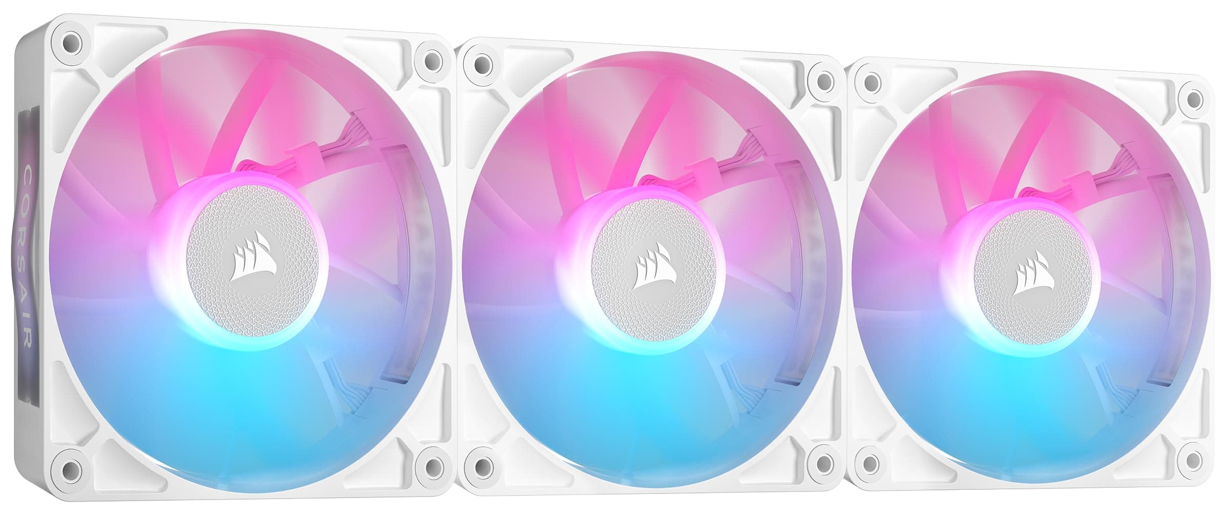 CORSAIR iCUE LINK RX120 RGB 120 mm Ventole PWM con Hub di Sistema iCUE LINK - Cuscinetto a Cupola Magnetica - Confezione Tripla - Bianco