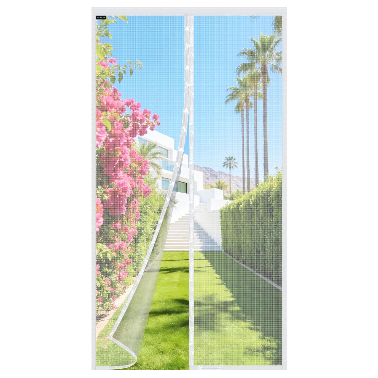 MYCARBON Zanzariera Porta Finestra Magnetica Anti Mosche Anti-zanzare Zanzariere a Calamita(110x240cm, Bianco)