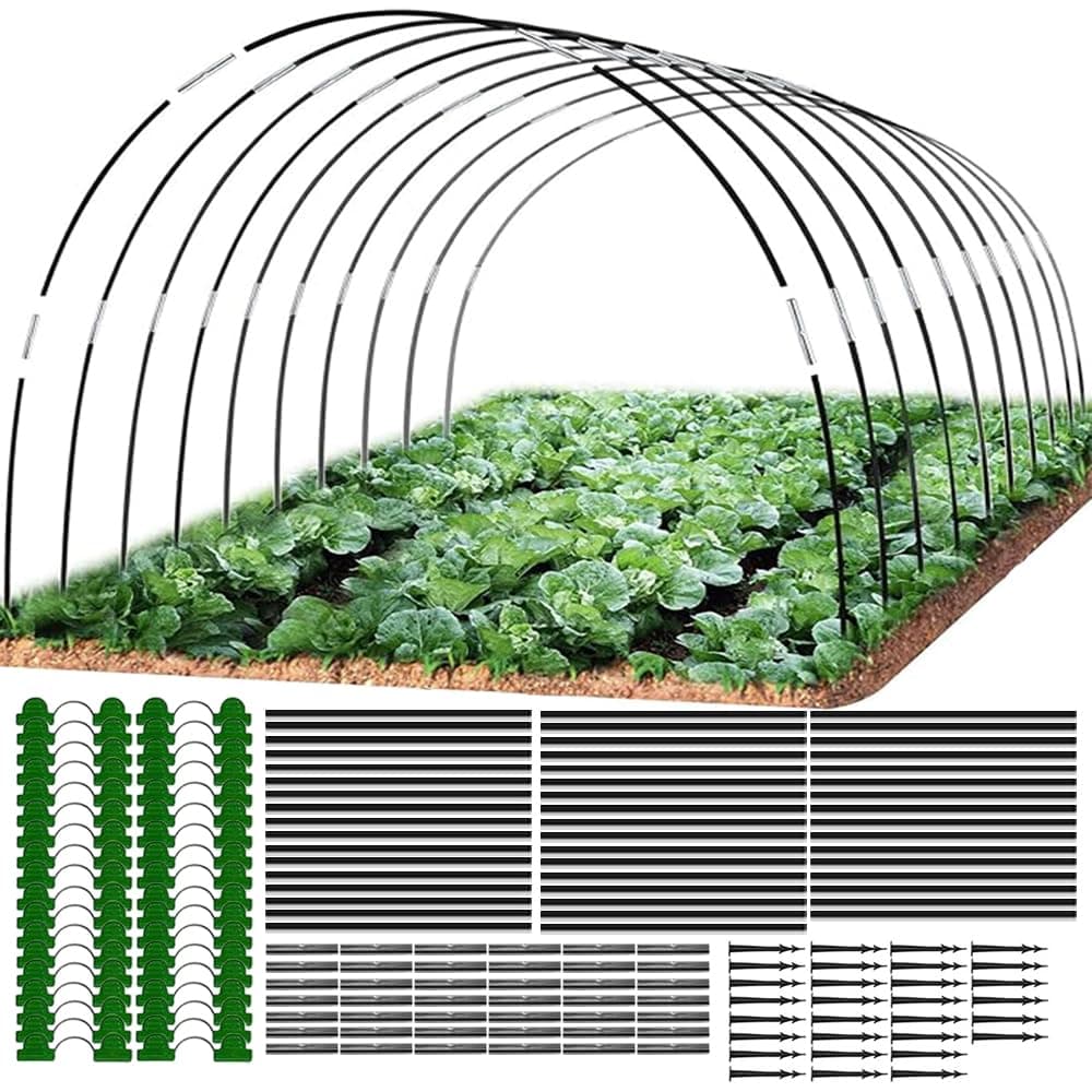 Anyingkai Garden Arceaux pour Serre Tunnel,Cerceau De Serre De Jardin,Kit De Maison De Cerceau De Jardin,Cadre pour Serre De Jardin, Arceaux pour Serre Tunnel pour La Protection des Plantes (50PCS)