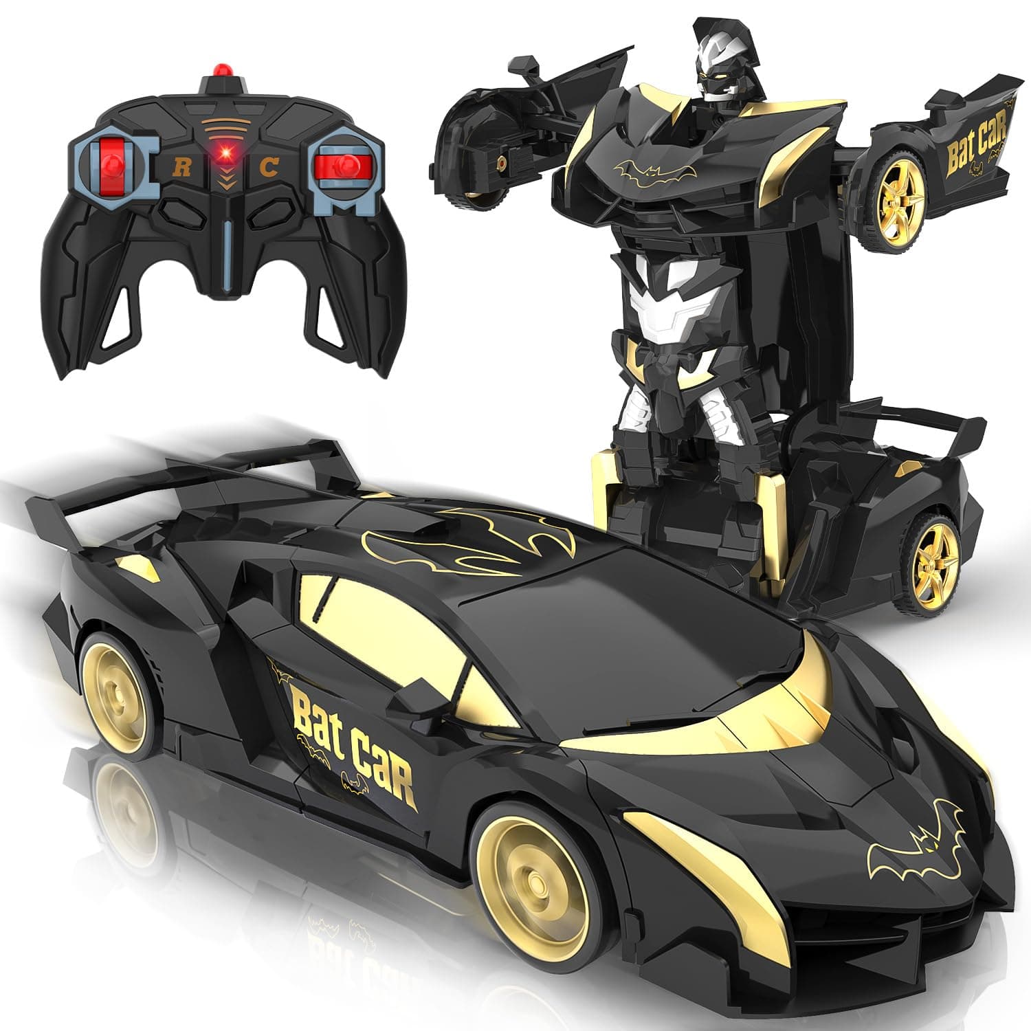Mieryd Bat Coche Teledirigido Niños Niñas 3 4 5 6 7 8 9 Años, Carro Telecomandado Transformar Robot Radiocontrol Coche Juguete Recargable, Regalo Cumpleaños Brinquedos Criança Juego Infantiles RC Car