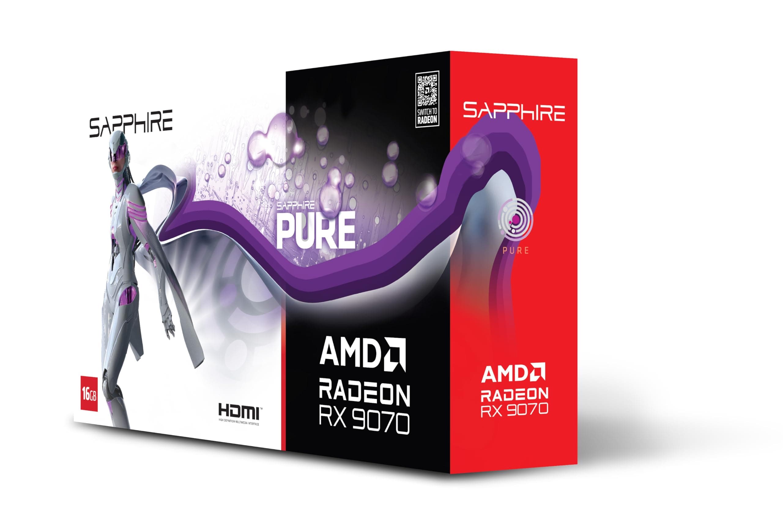 Sapphire Pure Radeon RX 9070 AMD 16 GB GDDR6 Grafikkarte 16.384 MB SAPPHIRE PURE OC GBGrafikkategorie: Gaming High-End Grafikfamilie: Modell: RADEON Grafikspeicher Grösse: Schnittstelle Grafikkarte: