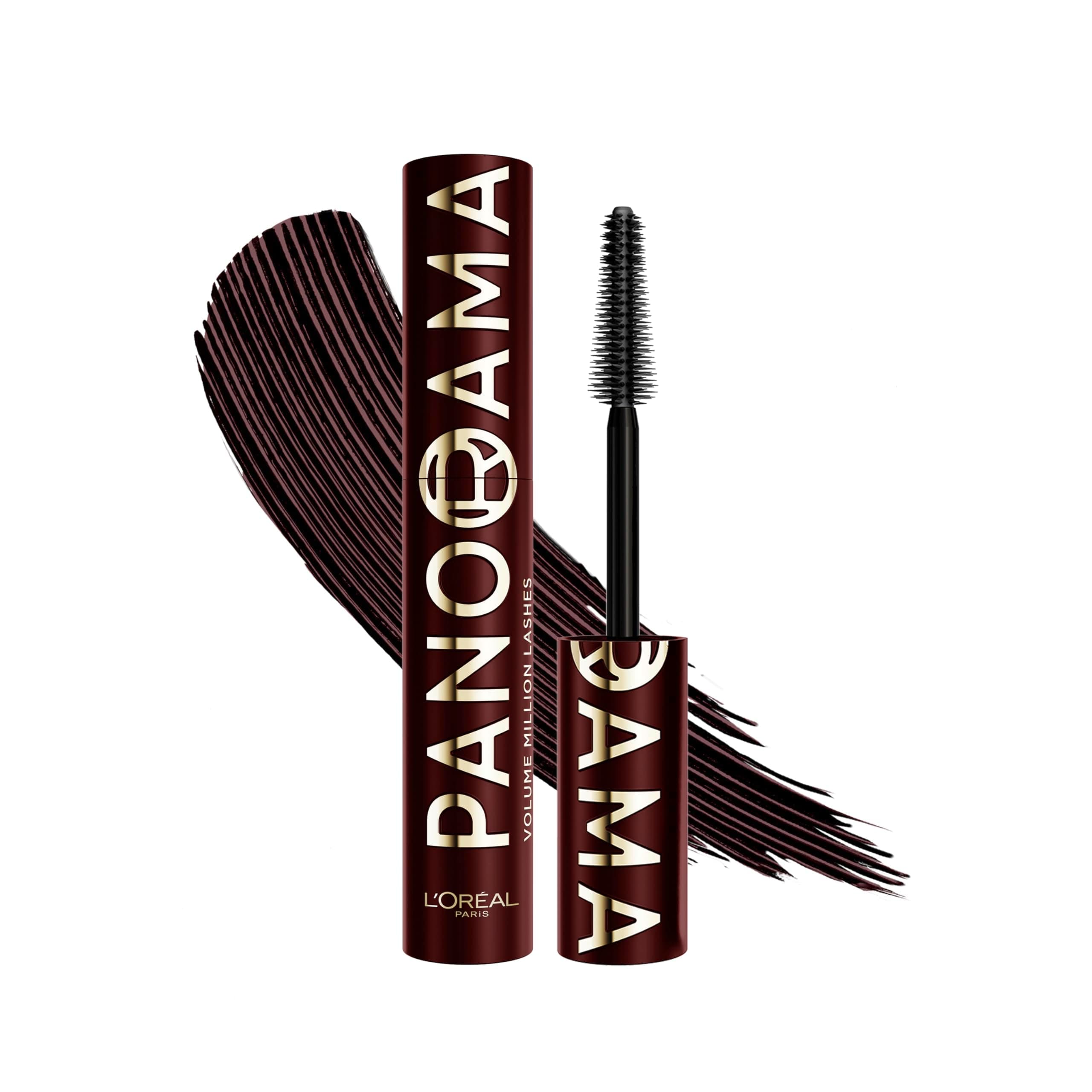 L’Oréal Paris Panorama Chromatic Mascara, Intensive Farbe, 24h Halt, Panorama-Volumen von Winkel zu Winkel, Für definierte und volle Wimpern, Farbe: Bordeux Cashmere