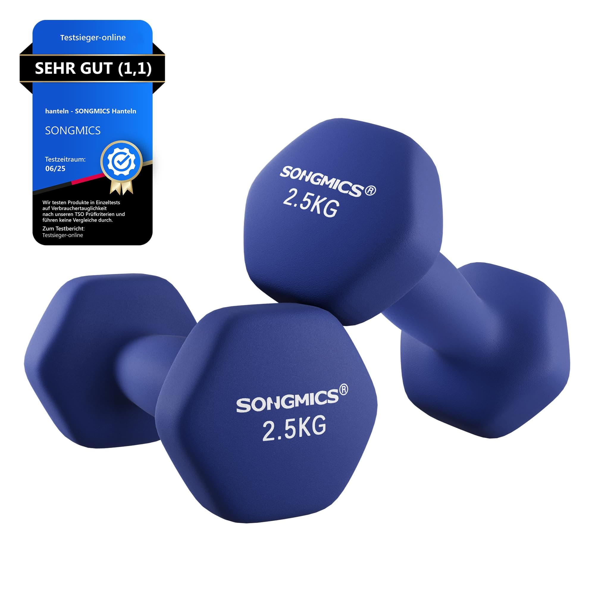 SONGMICS 2 Stück Hexagon Hanteln mit Neoprenbeschichtung für Krafttraining, Fitness, Zuhause