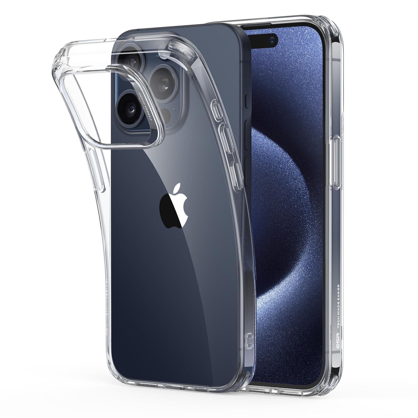 ESR für iPhone 15 Pro Max Hülle, Klares Silikon Case, Stoßfeste Dünne Abdeckung Handyhülle für iPhone 15 Pro Max, Vergilbungsbeständige iPhone 15 Durchsichtig Handyhülle, Zero Serie, Klar