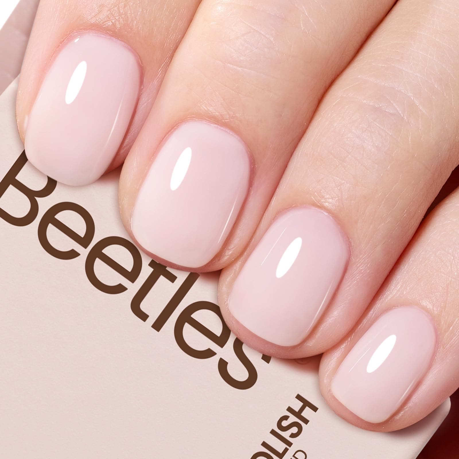Beetles Jelly Gel-Nagellack, 15 ml Nude-Pink, Jelly neutraler Farblack durchscheinend Soak-Off UV-LED-Nagellampe Sheer Gellack Nail Art Gel 0,5 oz Geschenk für Frauen