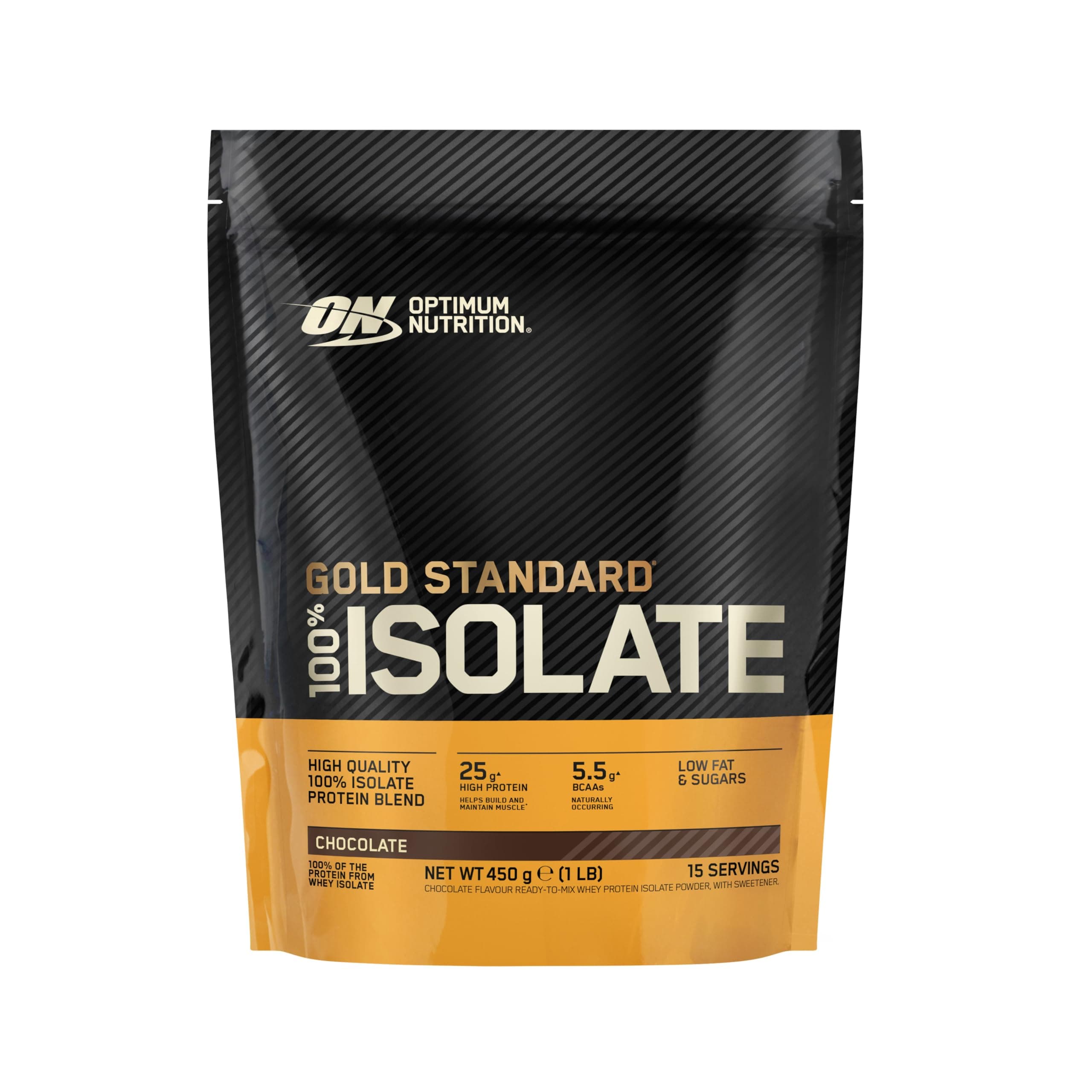 Optimum Nutrition Gold Standard 100% Whey Proteine Isolate in Polvere, Gusto Cioccolato, 450g, 15 Porzioni