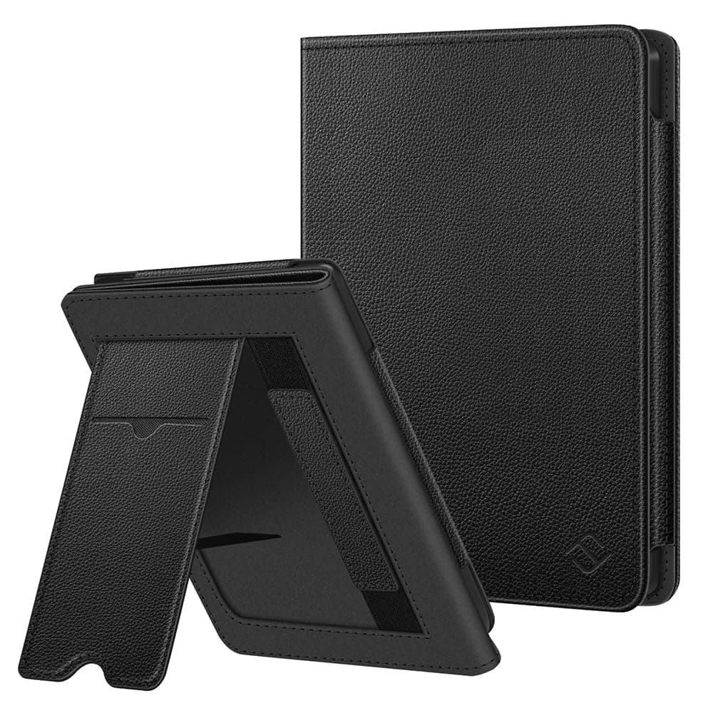 Fintie Hülle für Tolino Shine Color/Shine 5(2024)/Shine 4(2022) & Kobo Clara Colour/Clara BW(2024)/Clara 2E(2022) - Kickstand Hülle mit Kartenfach Handschlaufe und Auto Sleep/Wake, Schwarz