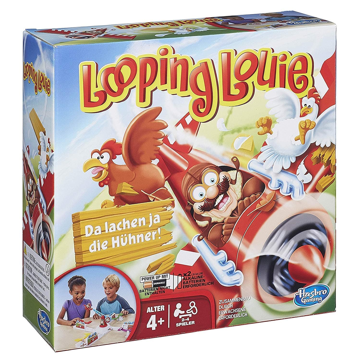 Hasbro Gaming Looping Louie, lustiges Gesellschaftsspiel für 2 bis 4 Spieler ab 4 Jahren und für die ganze Familie, Geschicklichkeitsspielzeug an, und als Wichtelgeschenk