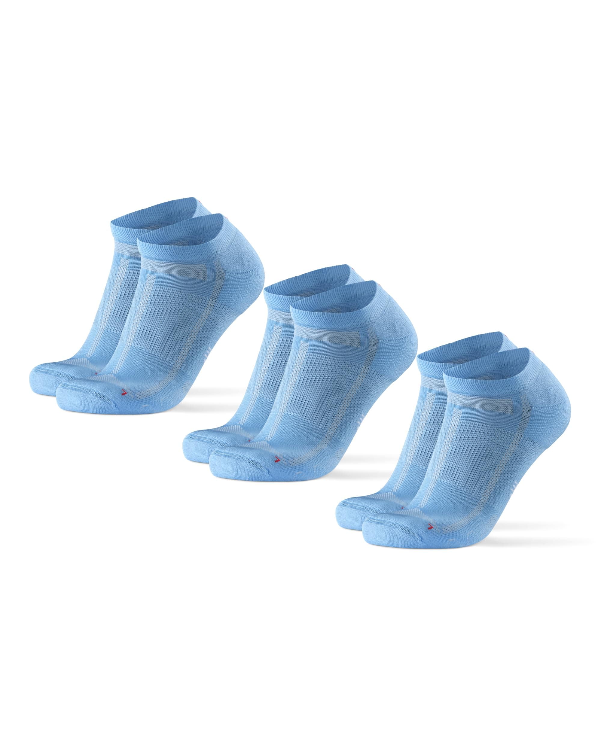 DANISH ENDURANCE Calcetines Cortos de Running, Calcetines Deportivos Antiampollas, Técnicos, Deporte, para Hombre y Mujer, 3 Pack