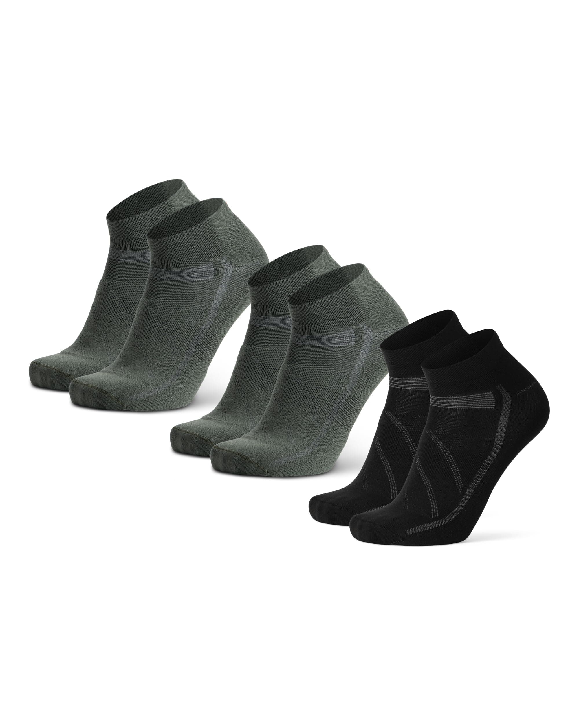 DANISH ENDURANCE Kurze Fahrradsocken, Gepolsterte Low-Cut Rennrad Socken, Leichte Sommer Radsocken, Atmungsaktiv & Anti-Reibung, Herren & Damen, 3 Paar