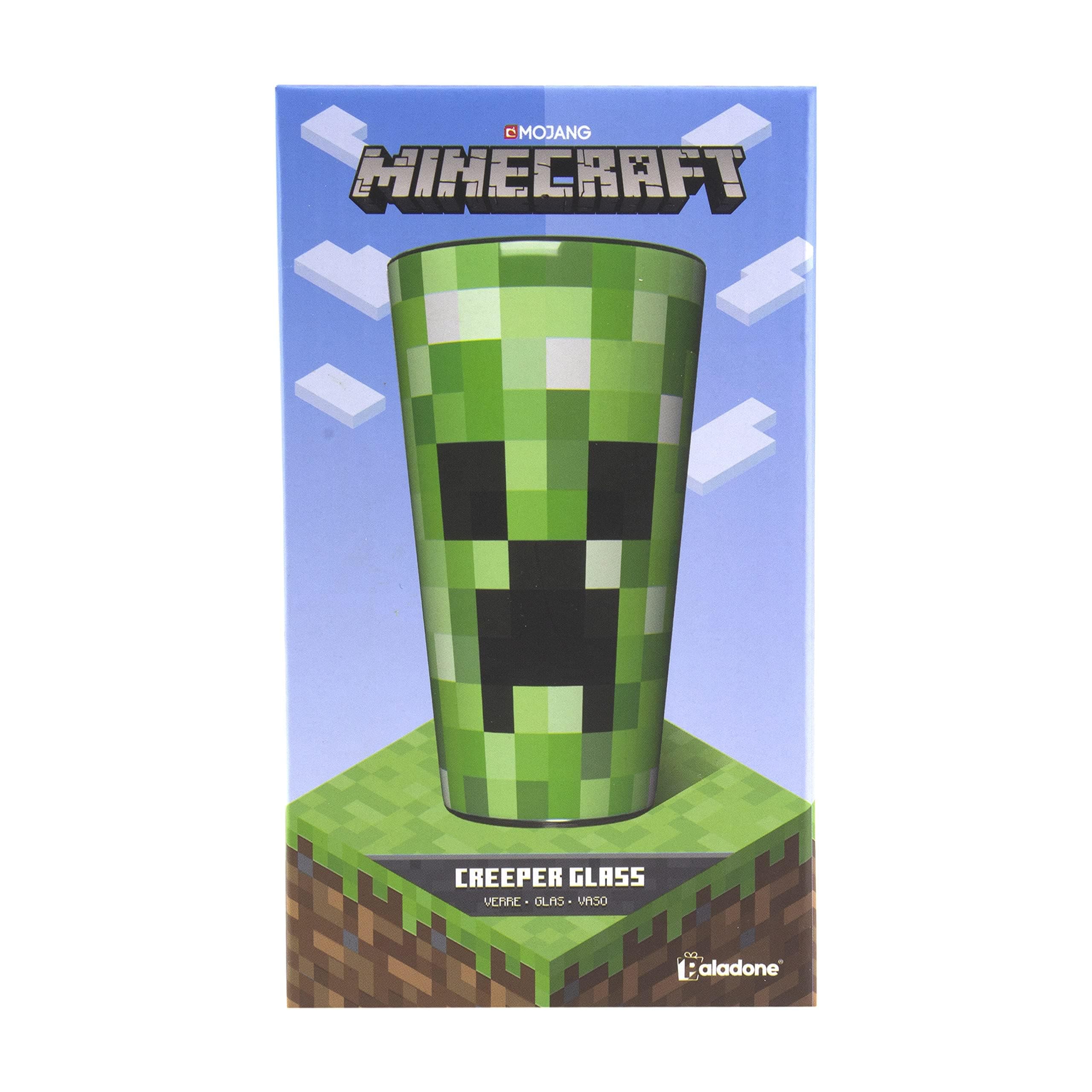 Minecraft Creeper Glasbecher - Offiziell lizenziertes Trinkgeschirr für kalte Getränke, Geschenk für Gamer, 400 ml (14 fl oz)