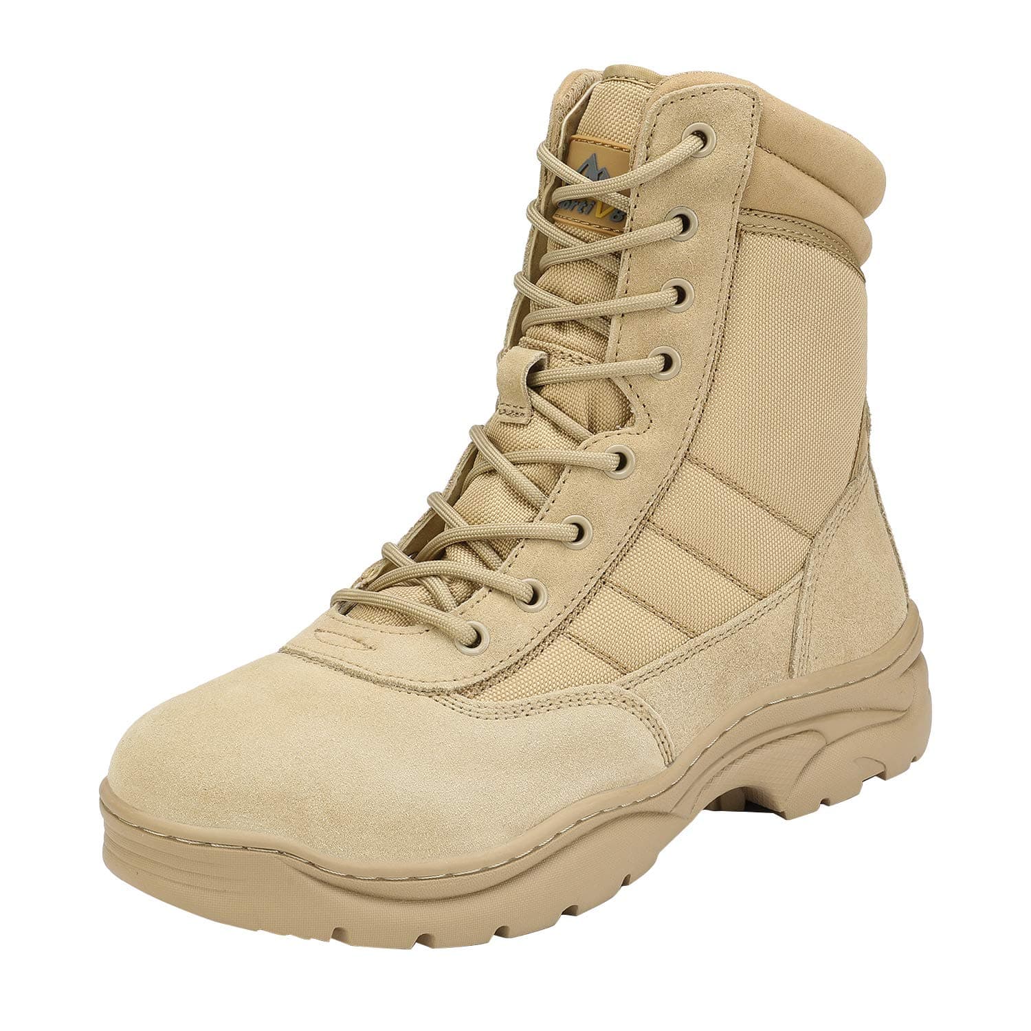 NORTIV 8 Botas de Trabajo Tácticas Militares para Hombre con Cremallera Lateral Botas de Combate de Motocicleta de Horma Ancho