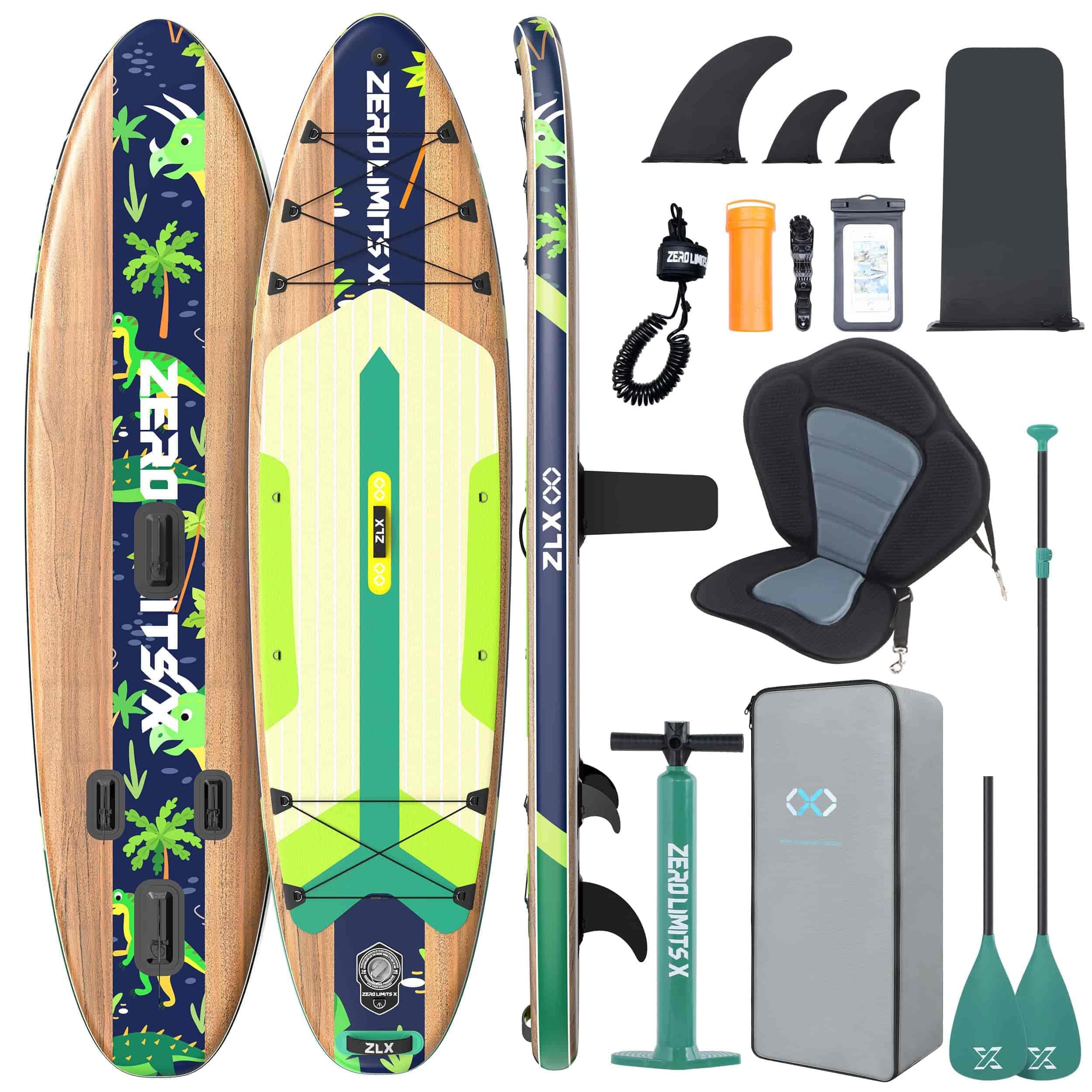 ZLX Tavola da SUP Gonfiabile con sedile per tutti i livelli di abilità, 320cm sup tavola gonfiabile con pinna di equilibrio brevettata, con Grande Stabilità