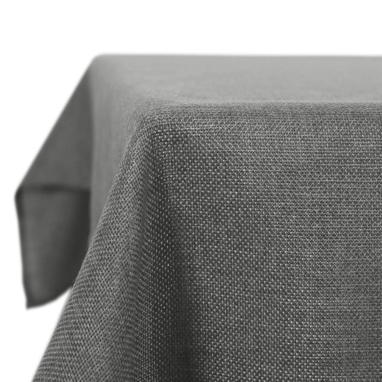 Deconovo - Mantel Antimanchas Rectangular, Exterior, Efecto Lino, Impermeable, para decoración, Mesa, 150 x 240 cm, Color Gris