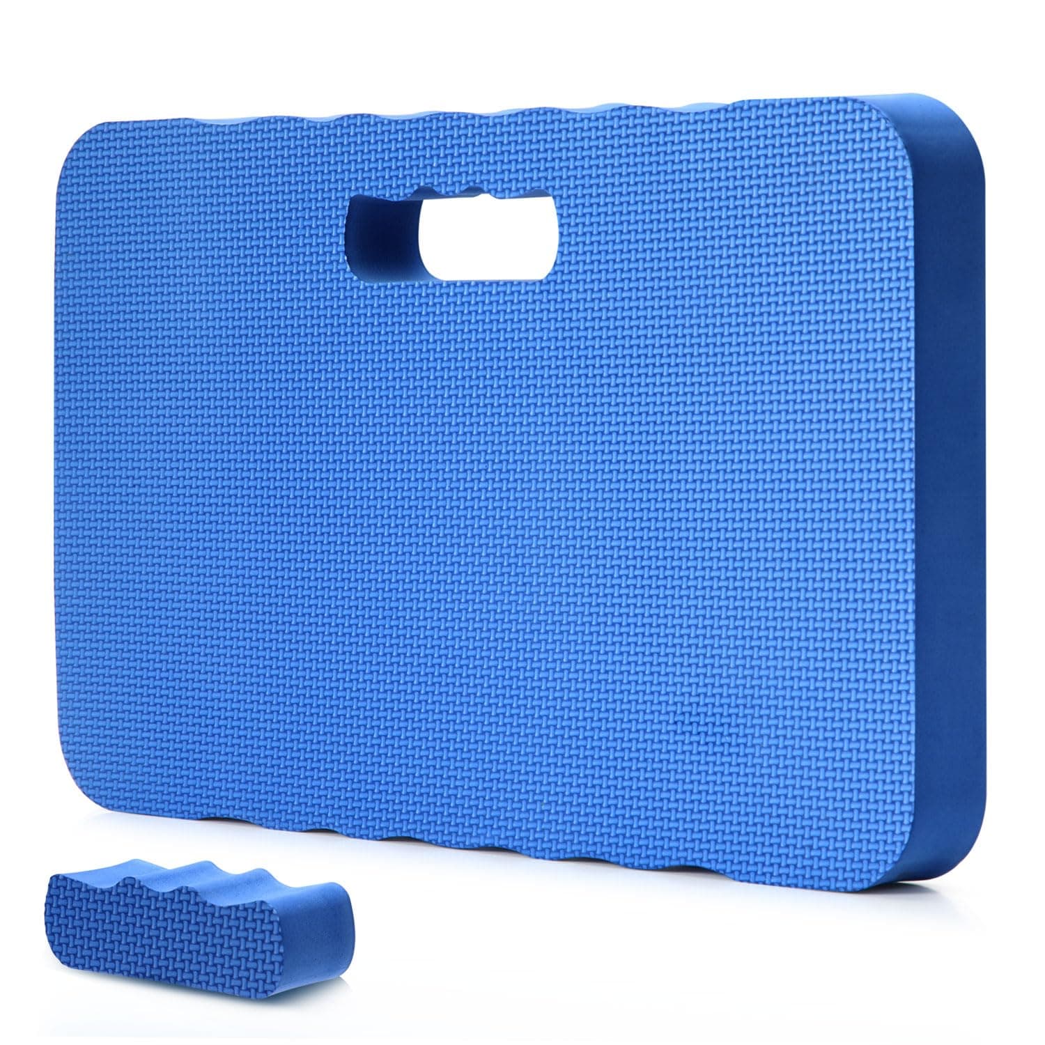 Ohuhu Kniekissen Sitzkissen Mehrzweckkissen ideal für Arbeiten im Garten, Haus und Werkstatt - Premium Knieschoner, Knie-Matte, Sitz-Unterlage, Blau, 43 x 28 x 4 cm